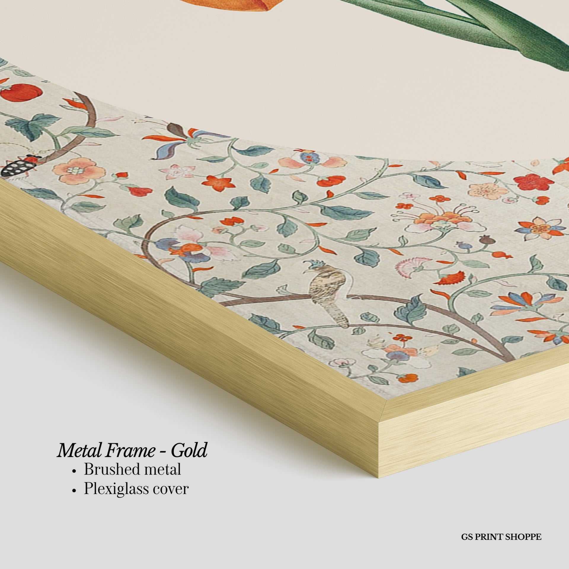Chintz Orange Vertical Art Print