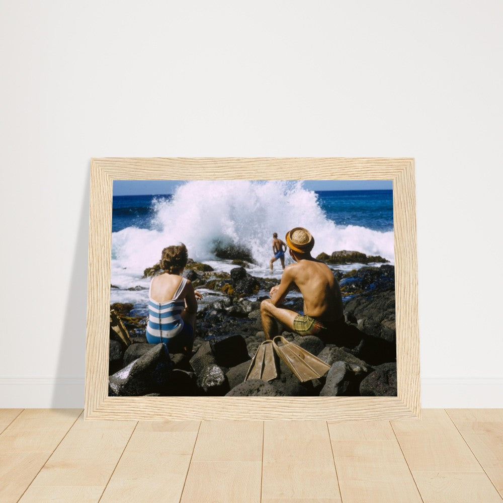 Hawaii Vintage Photograph Toni Frissell Premium Matte Paper Wooden Framed Poster