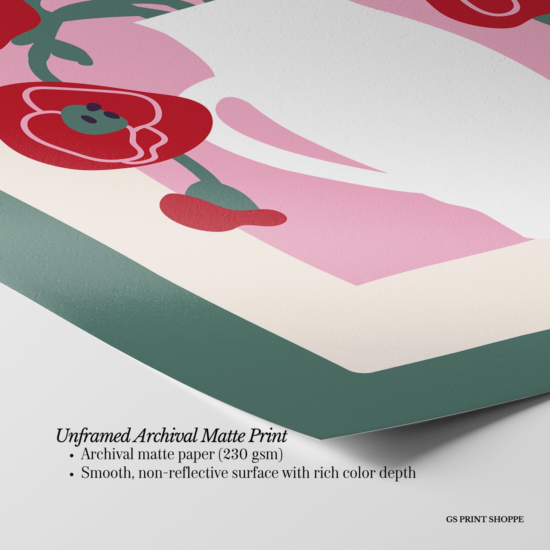Red Florals Vertical Art Print