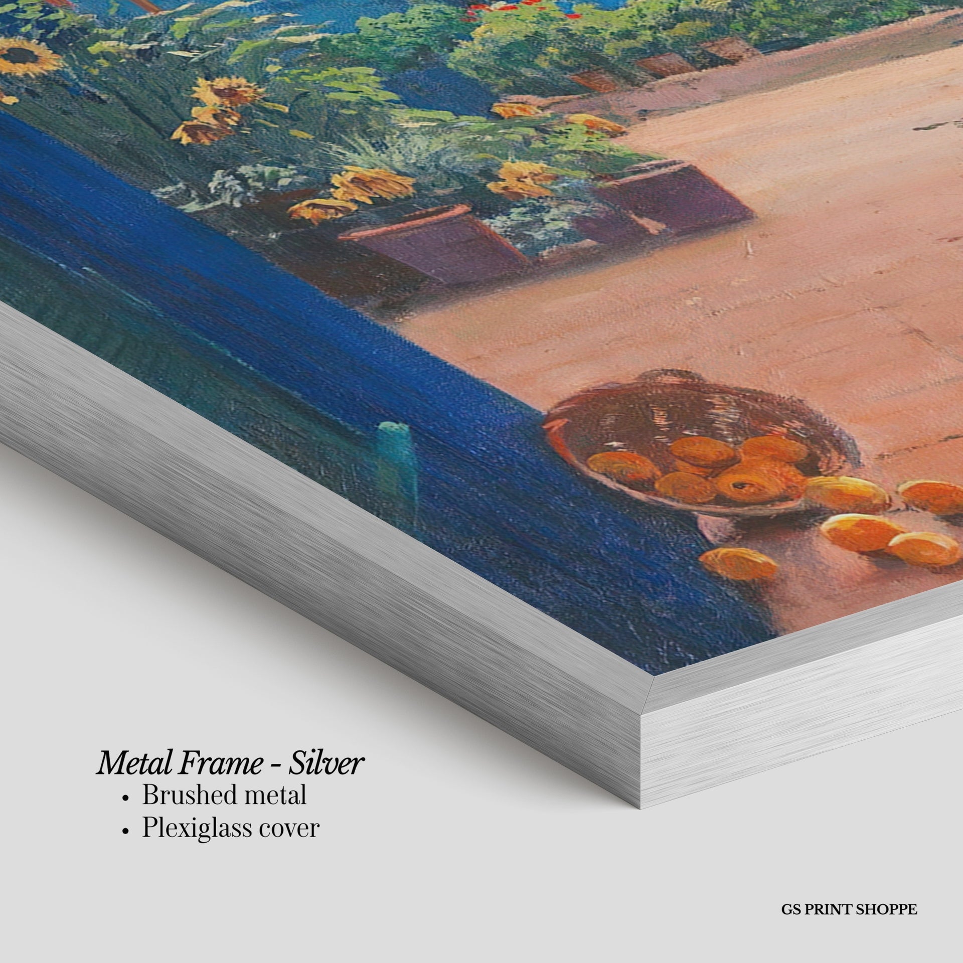 The Blue Courtyard Horizontal Art Print
