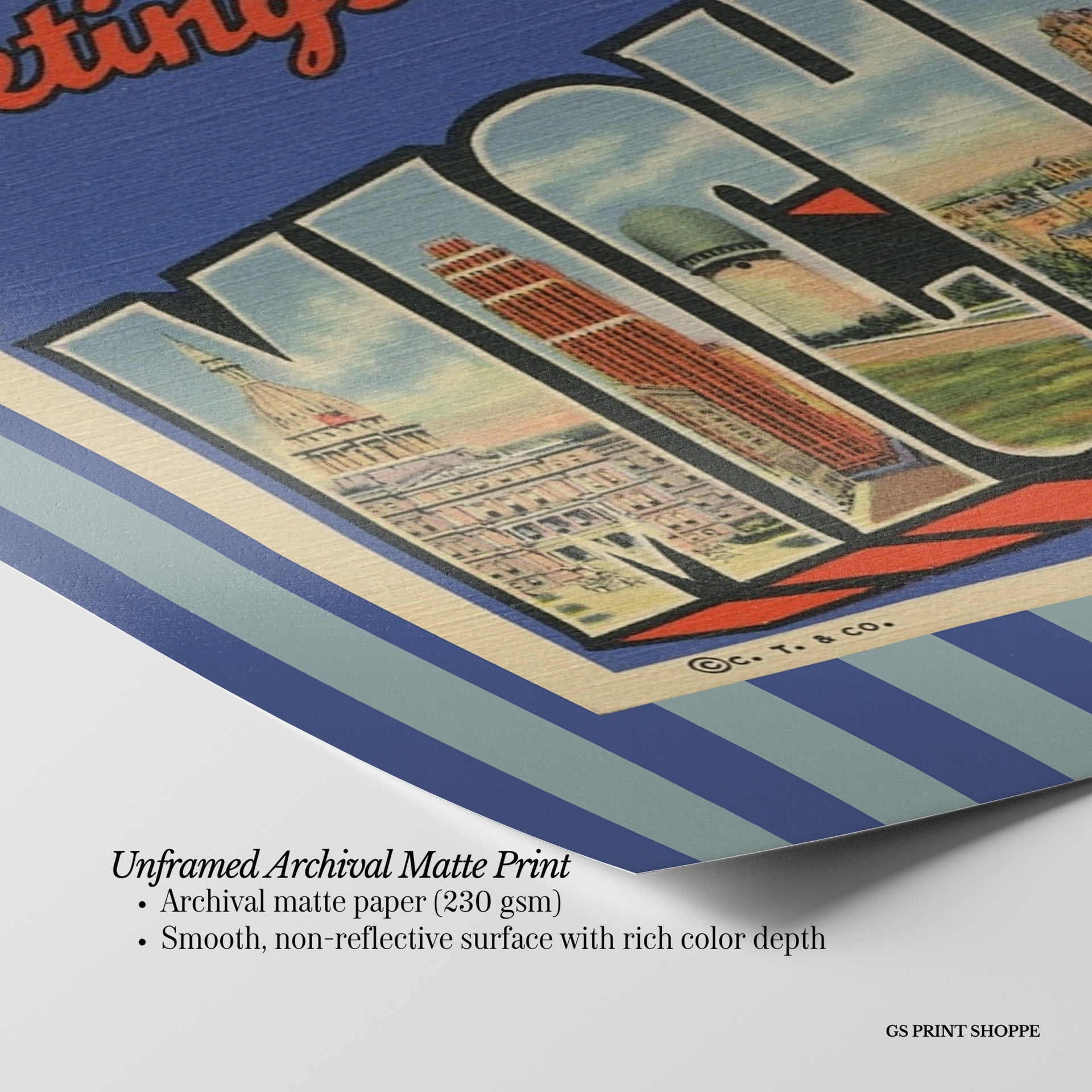 Greetings From Michigan Horizontal Art Print