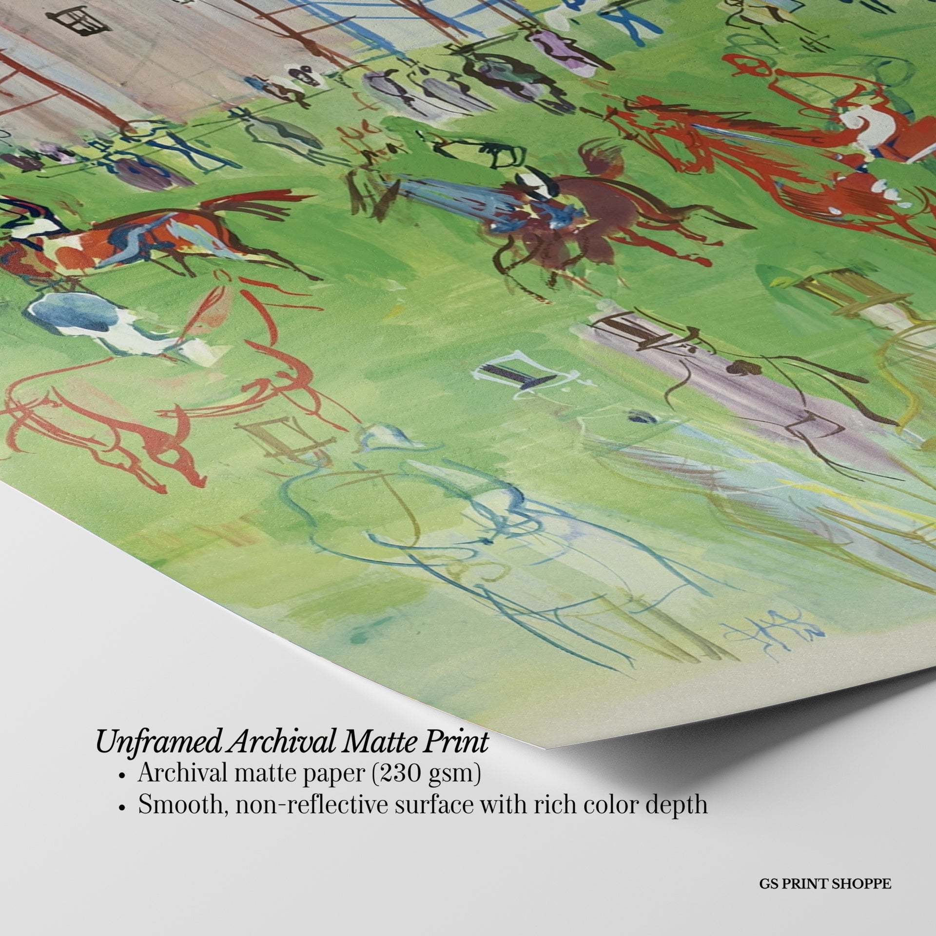 At The Races Raoul Dufy Horizontal Art Print