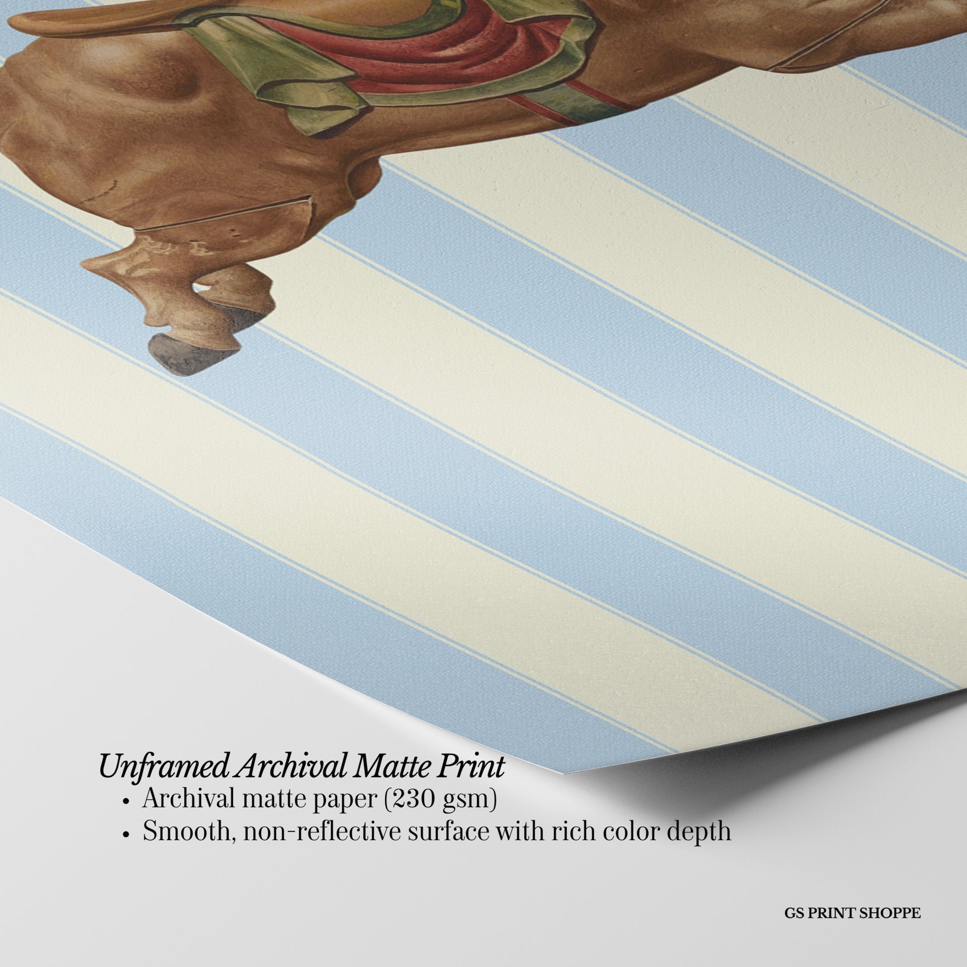 Carousel Pig Vertical Art Print