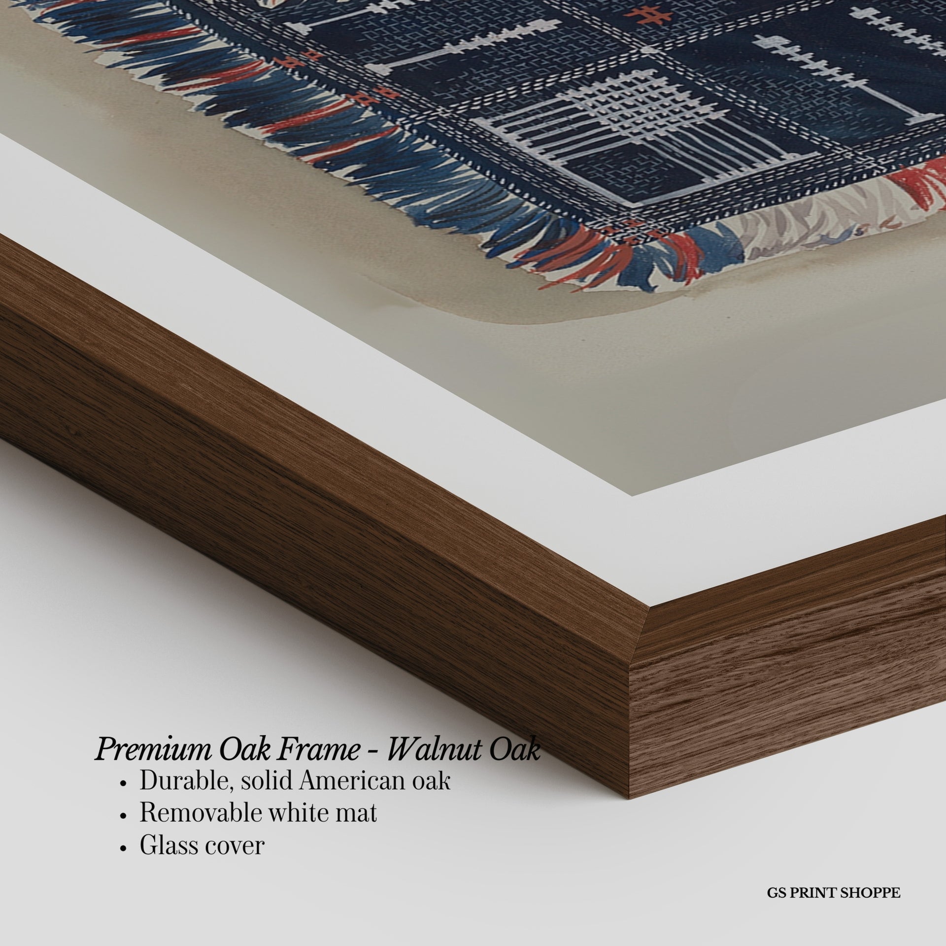 Blue Quilt Vertical Art Print