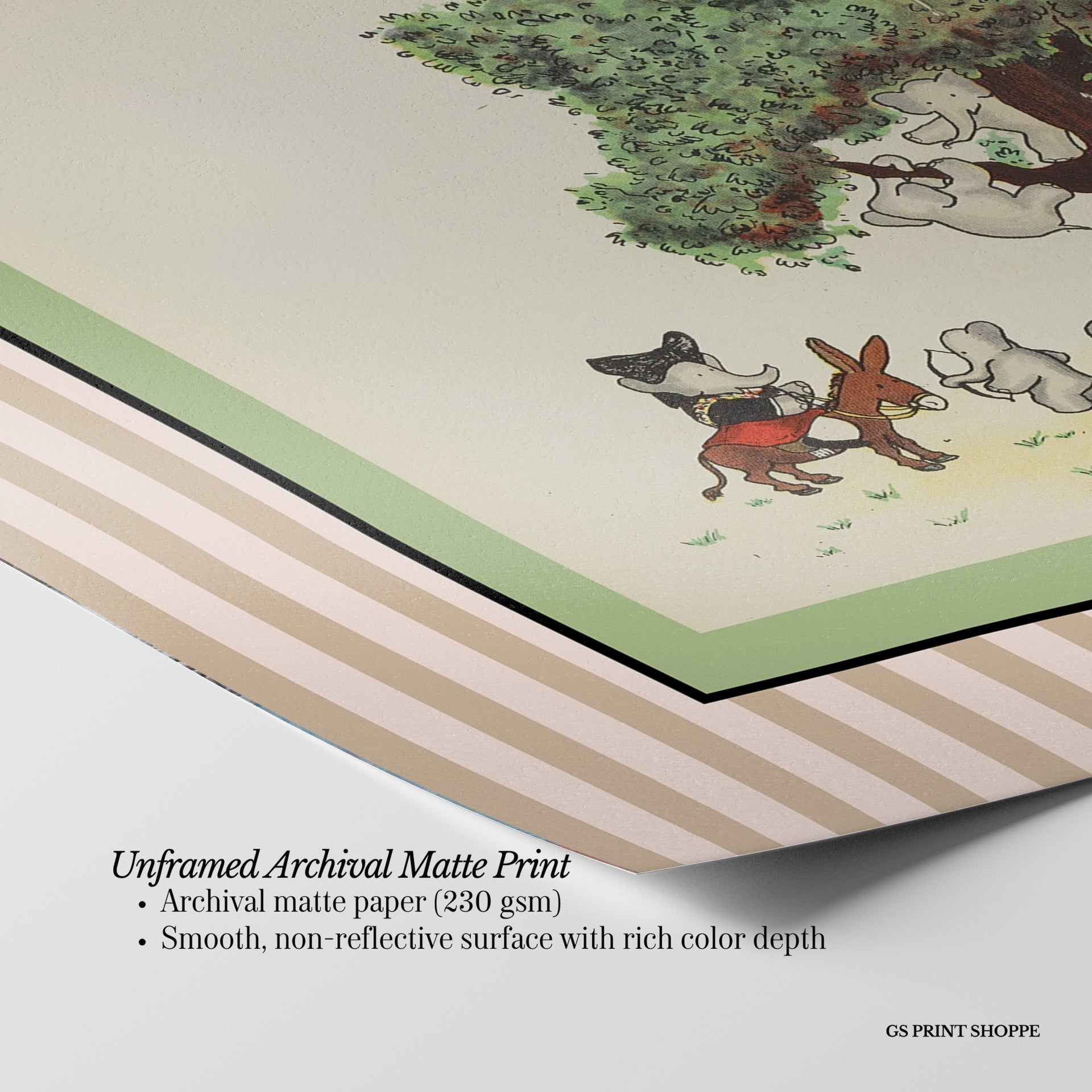 Babar And The Apple Tree Horizontal Art Print
