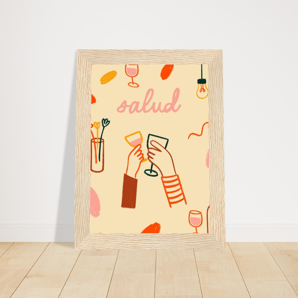Salud Wood Frame Matte Poster