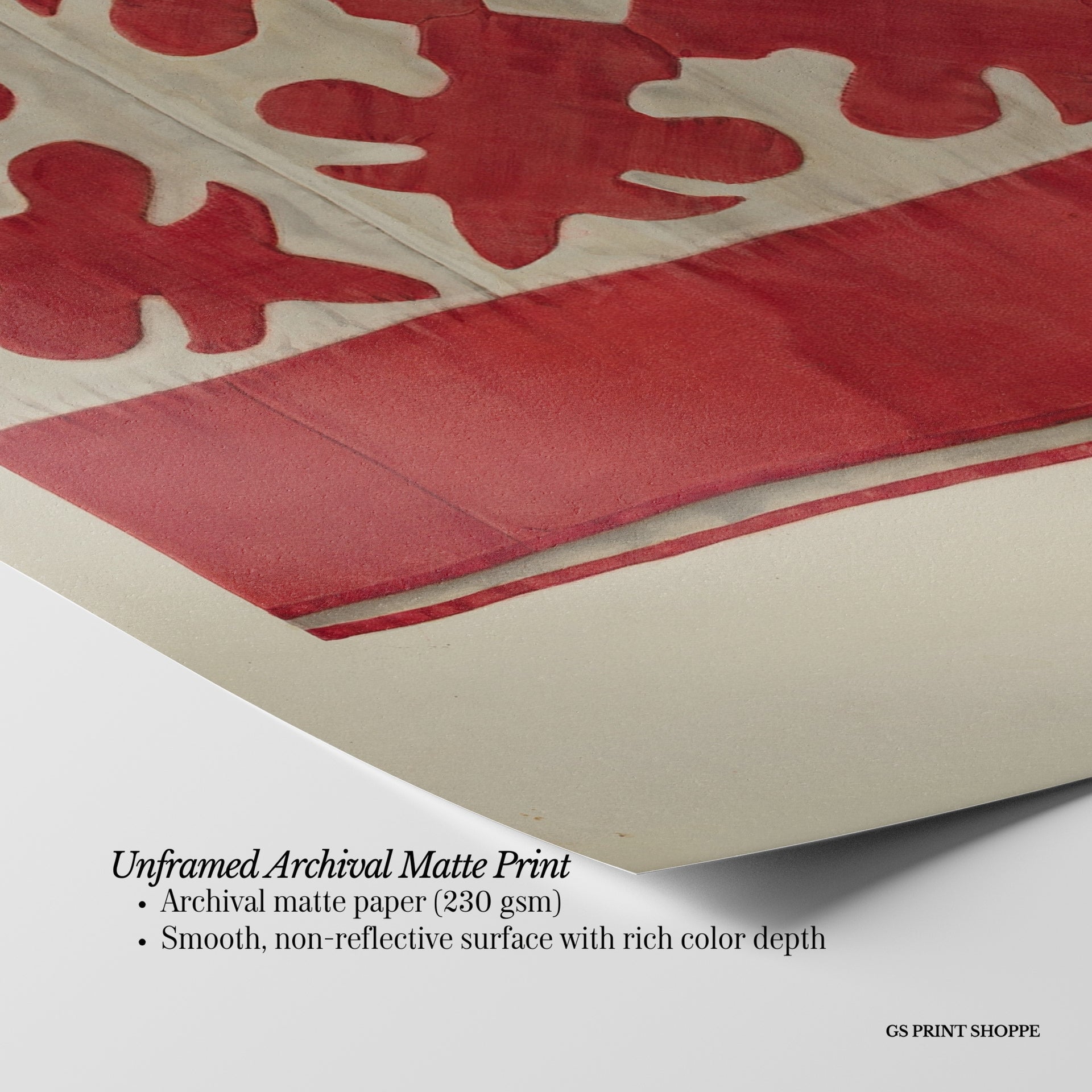Red Quilt Vertical Art Print