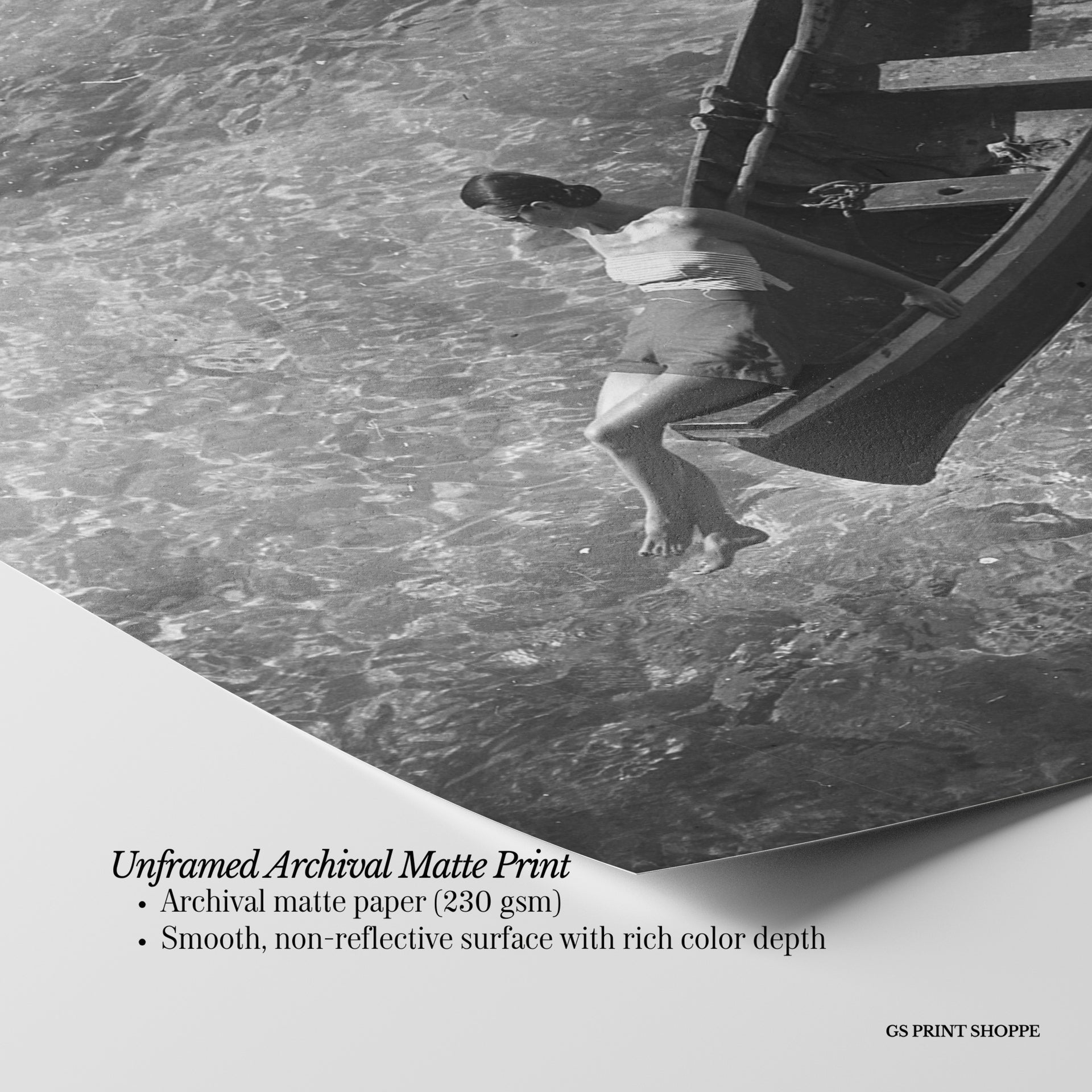 Rowboat Overhead Vertical Art Print