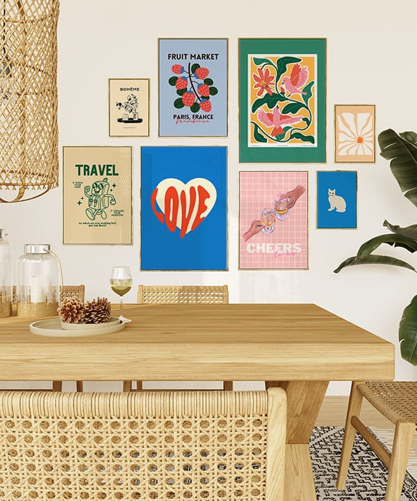 Gallery Wall Set of 15 Digital Art Prints