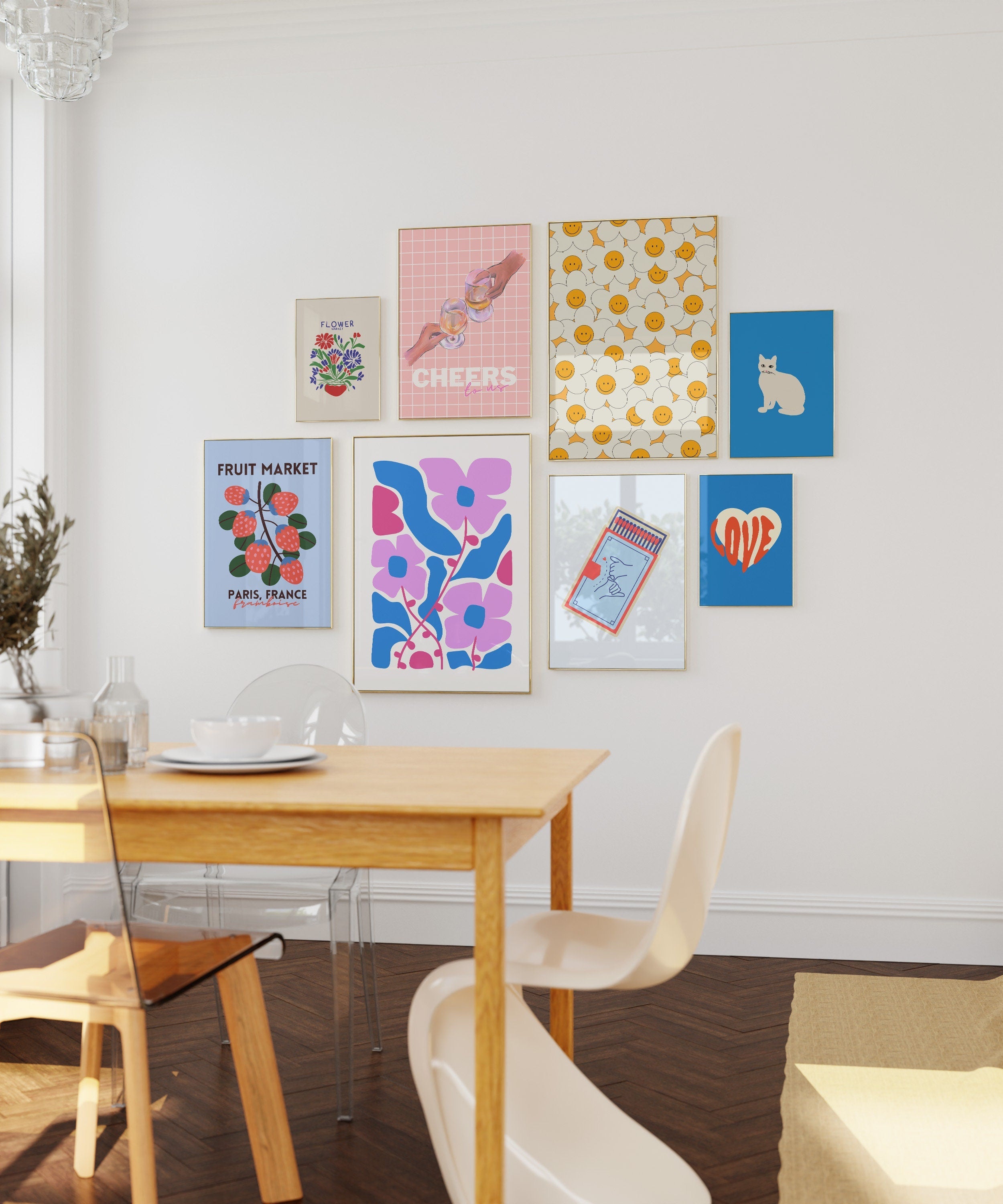 Gallery Wall Set of 15 Digital Art Prints