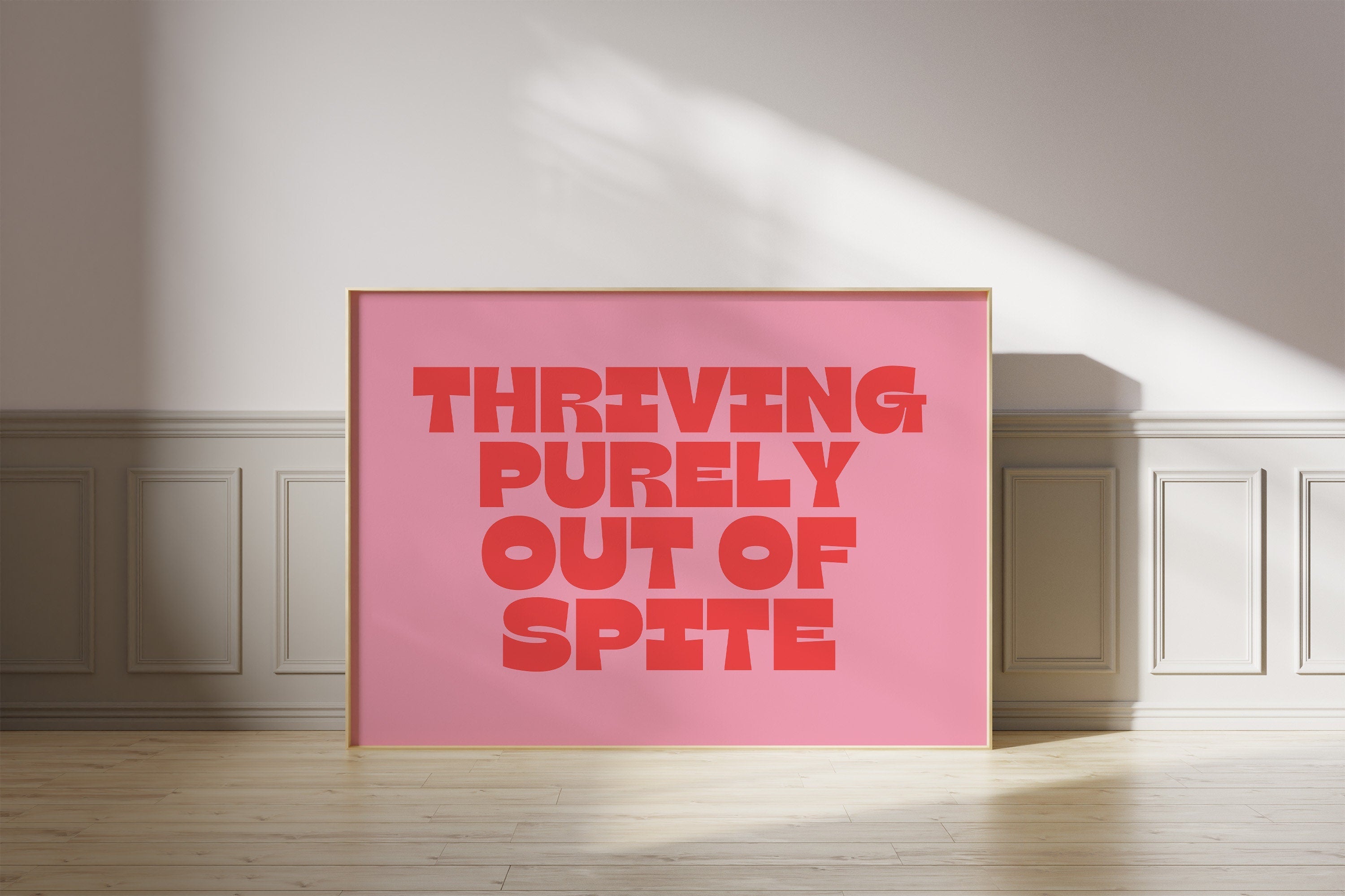 Thriving Out of Spite-Retro Barbie Poster-Wall Print-Digital Download-Preppy Pink Prints-Typography-Y2K Aesthetic-Girly Art-Large Wall Art