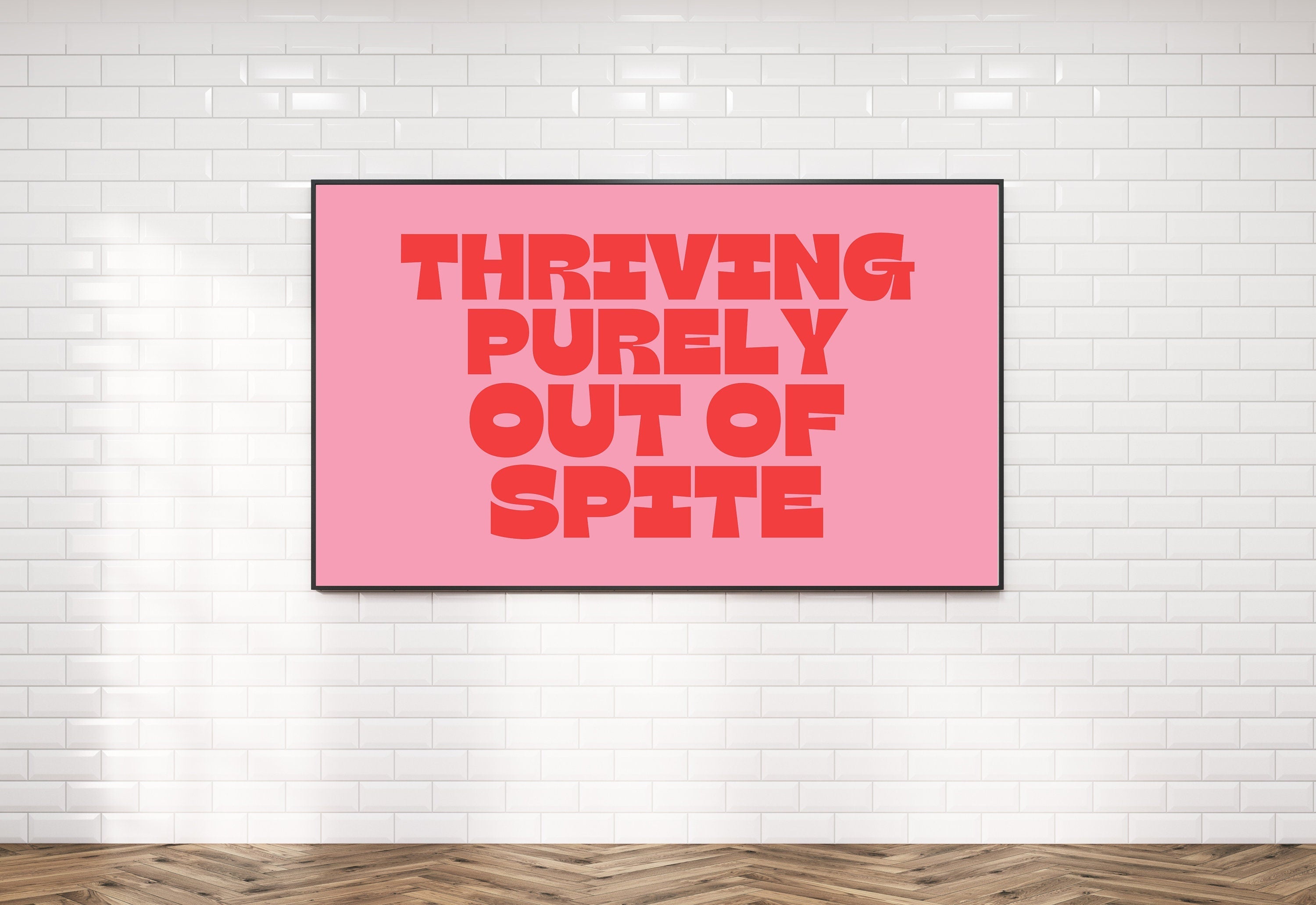 Thriving Out of Spite-Retro Barbie Poster-Wall Print-Digital Download-Preppy Pink Prints-Typography-Y2K Aesthetic-Girly Art-Large Wall Art
