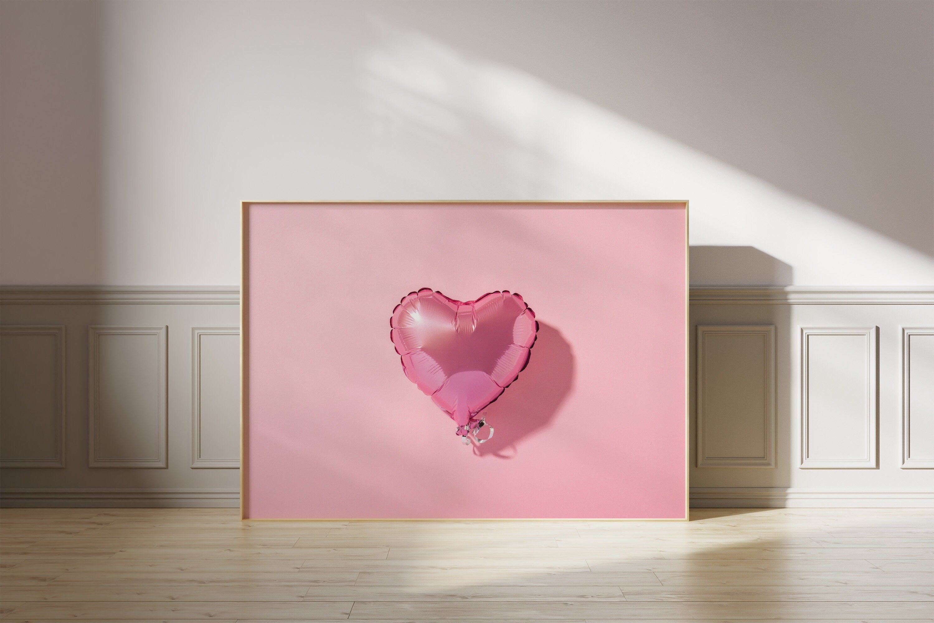 Heart Balloon Art-Digital Print-Retro Wall Art-Trendy Girly Print Art-Fun Pink Art-Downloadable Art-Pink Art Print-Preppy Poster-2000s Art