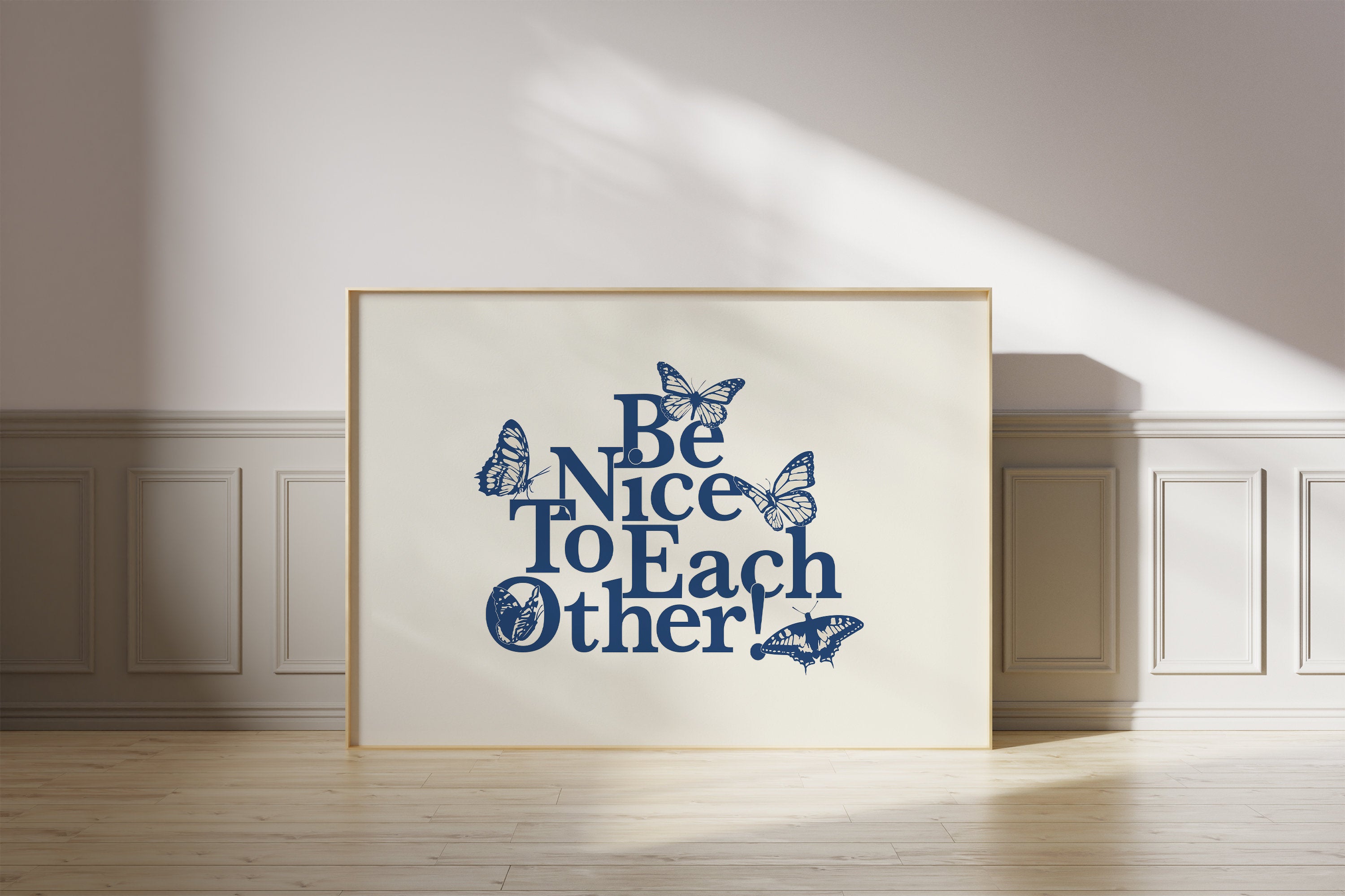 Be Nice To Each Other Art-Digital Download-Cute Wall Print-Preppy Wall Prints-Trendy Art-Minimal Typography-Retro Quote Art-Y2K Art Prints
