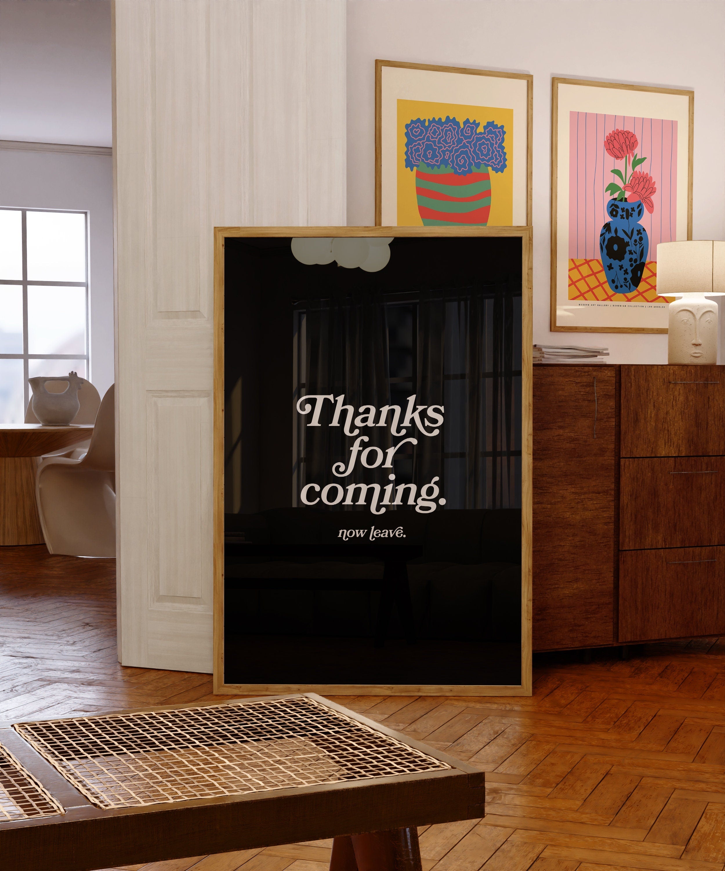 Thanks for coming-Digital Prints-Wall Art Print-Typography Art-Downloadable Print-Bar Art Prints-Living Room Decor-Funny Wall Art-Black Art