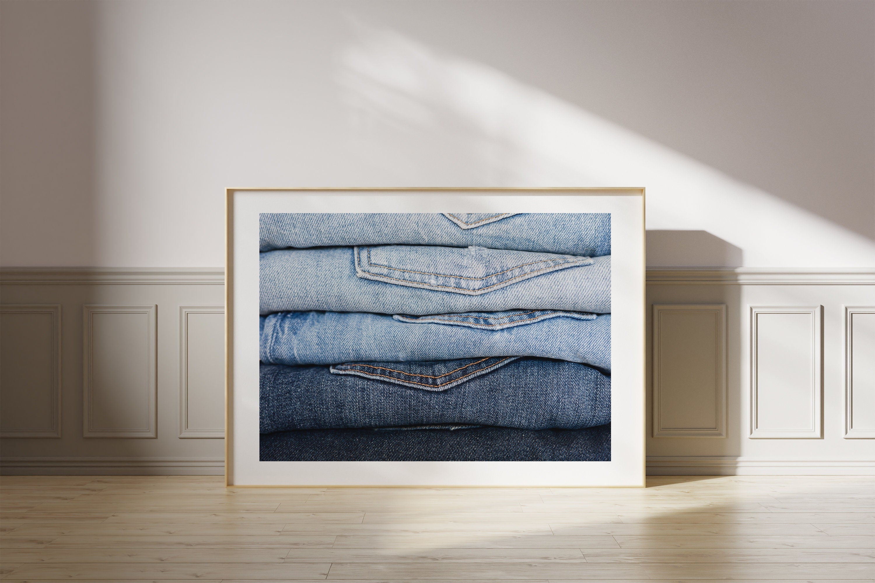 Denim Abstract Digital Art Print