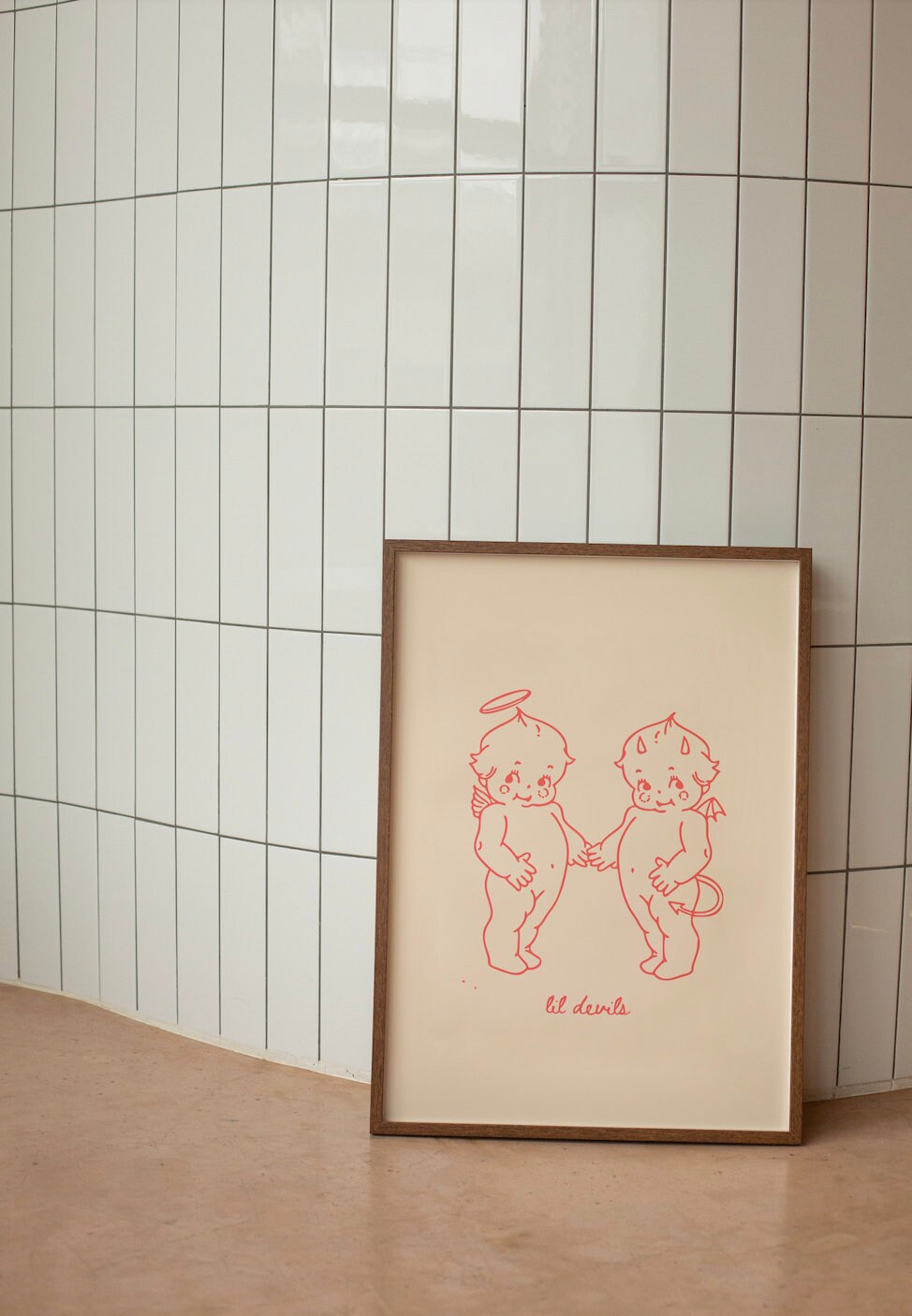 Lil Devils Retro Cartoon Digital Art Print