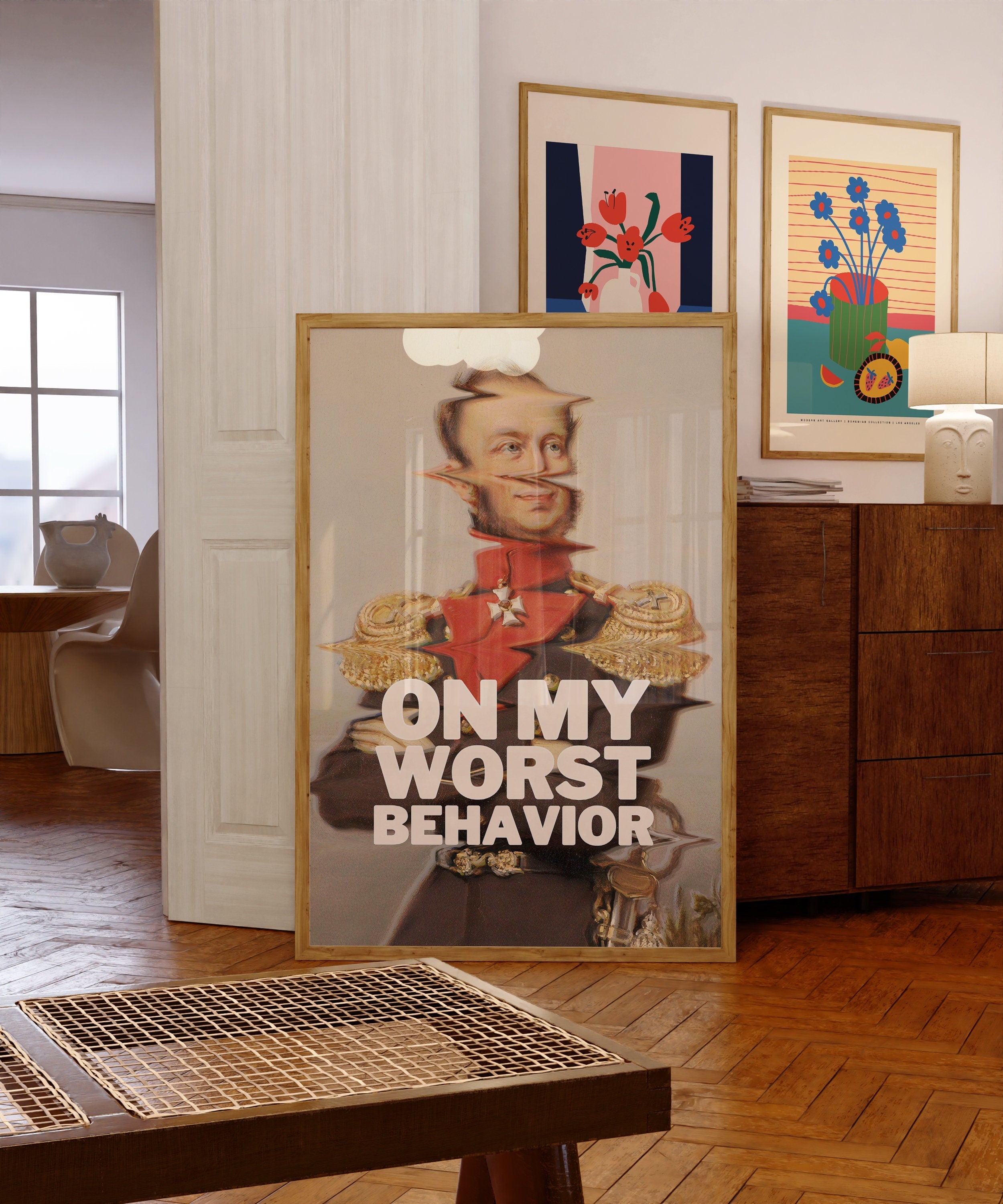 Preppy Art Prints-Funny Altered Print-Digital Pop Art-Classic Painting Print-Funny Art-Girly Wall Poster-Poster for Dorm-Apartment Art