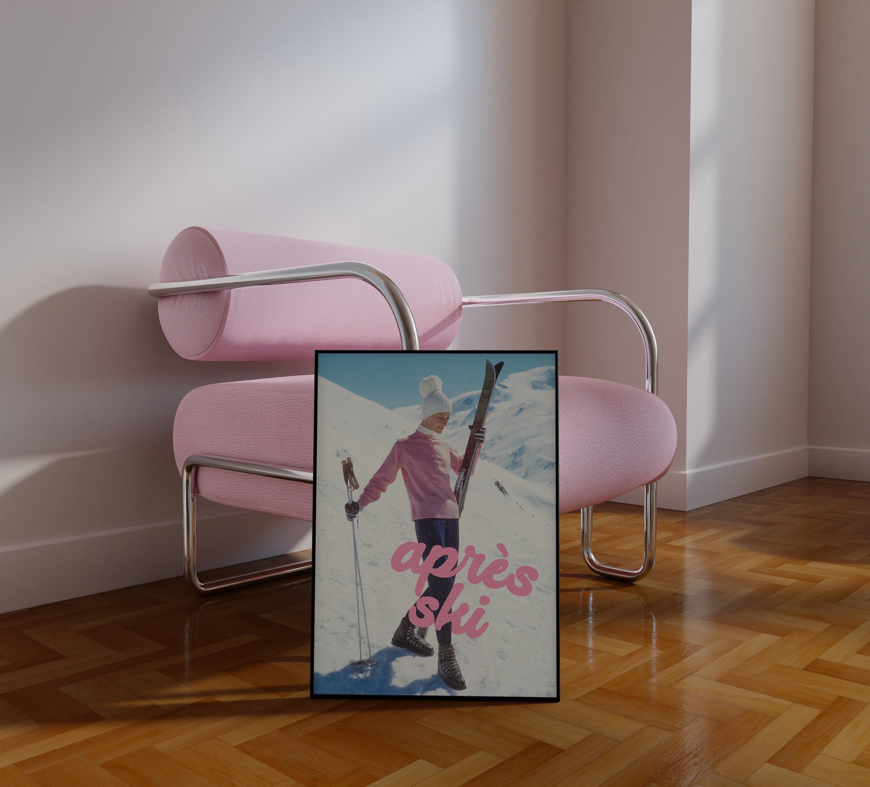 Apres ski art, apres ski poster, ski poster, cabin posters, skiing poster, skiing prints, trendy art print, vintage trendy art, vintage art