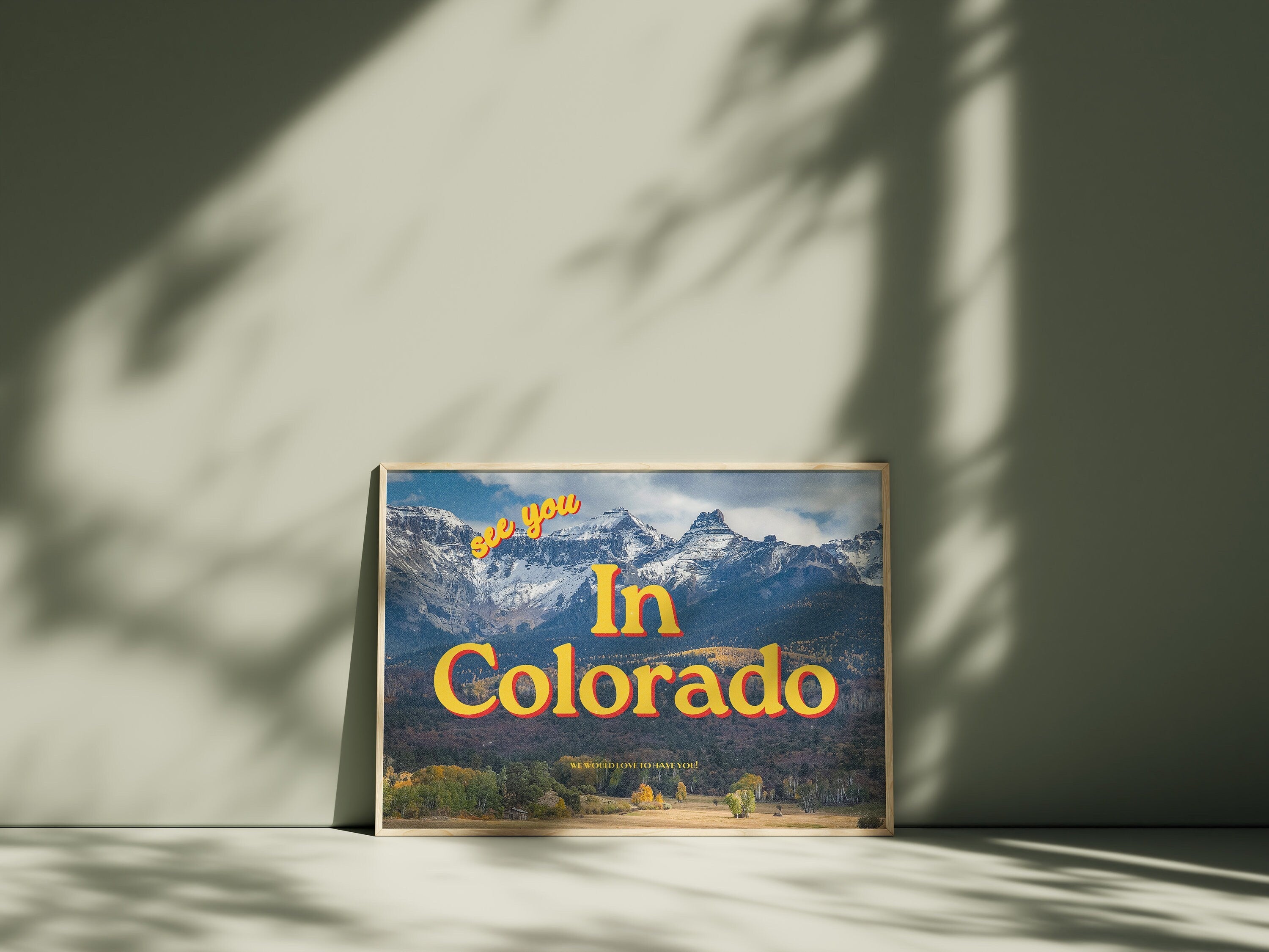 Digital Art Prints, See you in Colorado, Retro Colorado Prints, Colorado Poster, Colorado Art, Trendy Art Print, Colorado Postcard Art