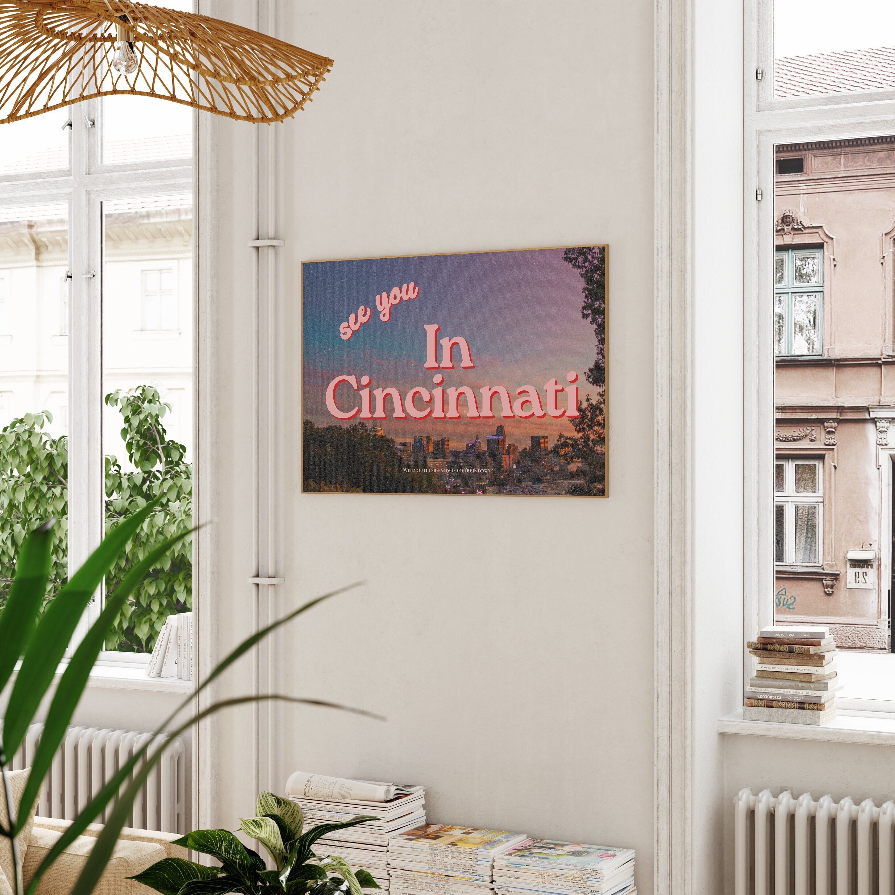 See you in Cincinnati, Retro Photo Print, Retro Cincinnati Art, Cincinnati Posters, Cincinnati Prints, Ohio art prints, ohio posters