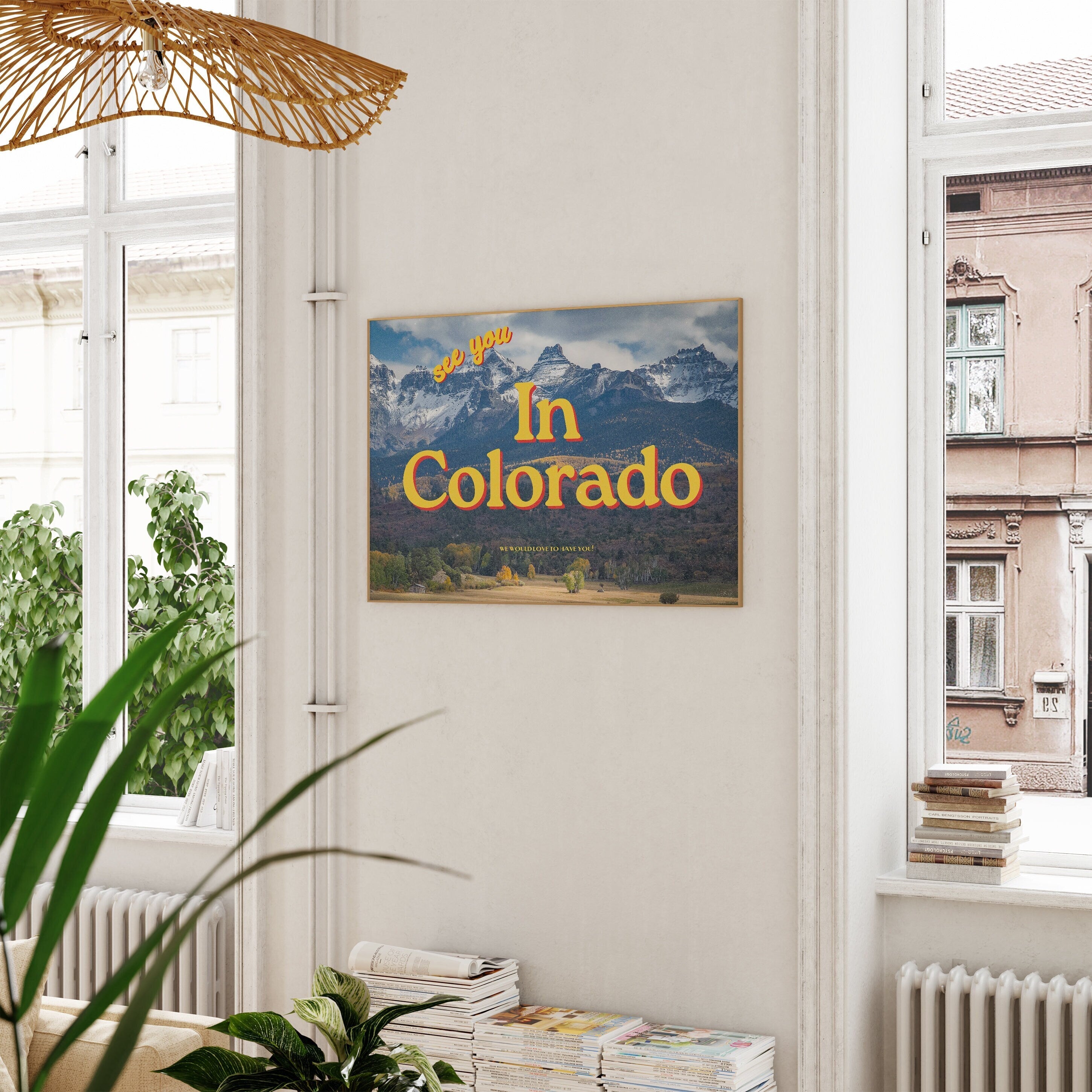 Digital Art Prints, See you in Colorado, Retro Colorado Prints, Colorado Poster, Colorado Art, Trendy Art Print, Colorado Postcard Art