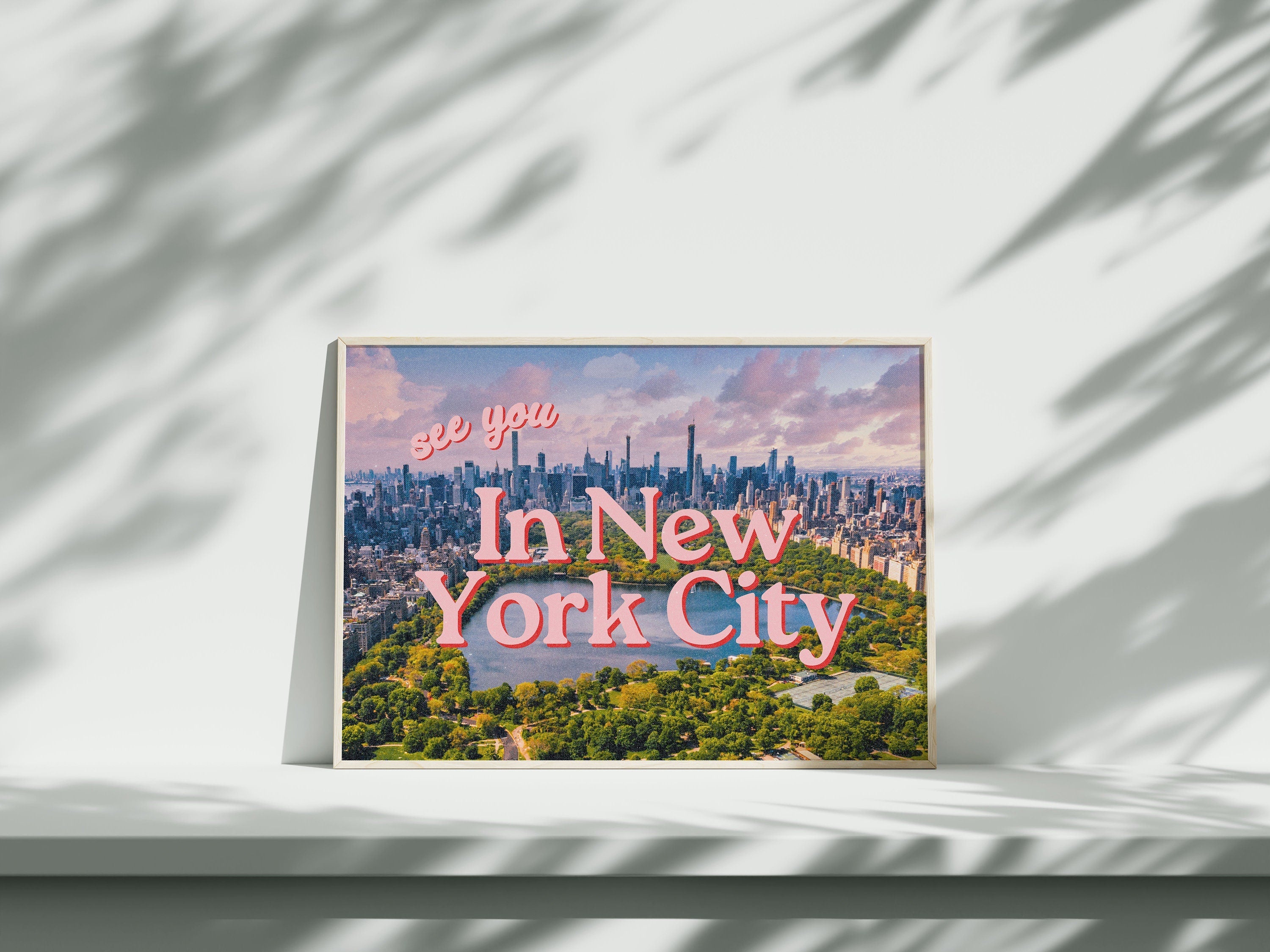 See You In New York City Central Park View Digital Art Print
