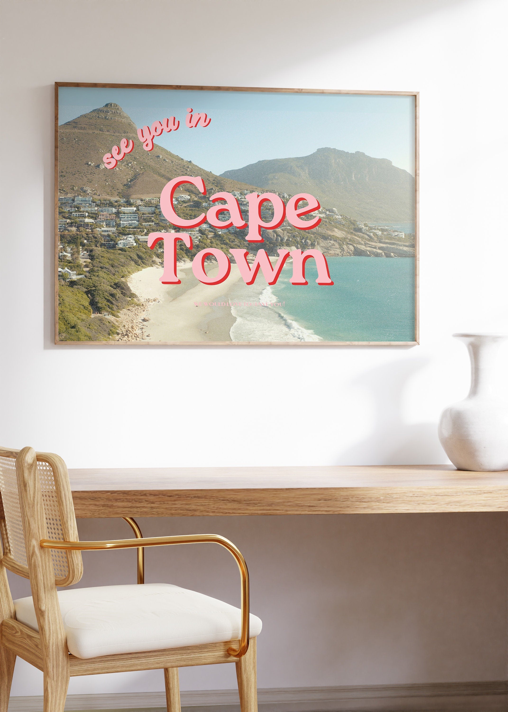 Digital Art, See you in Cape Town, Retro Photograph Art, South Africa Photo Art, Cape Town Art print, Trendy Art Print, South Africa Poster