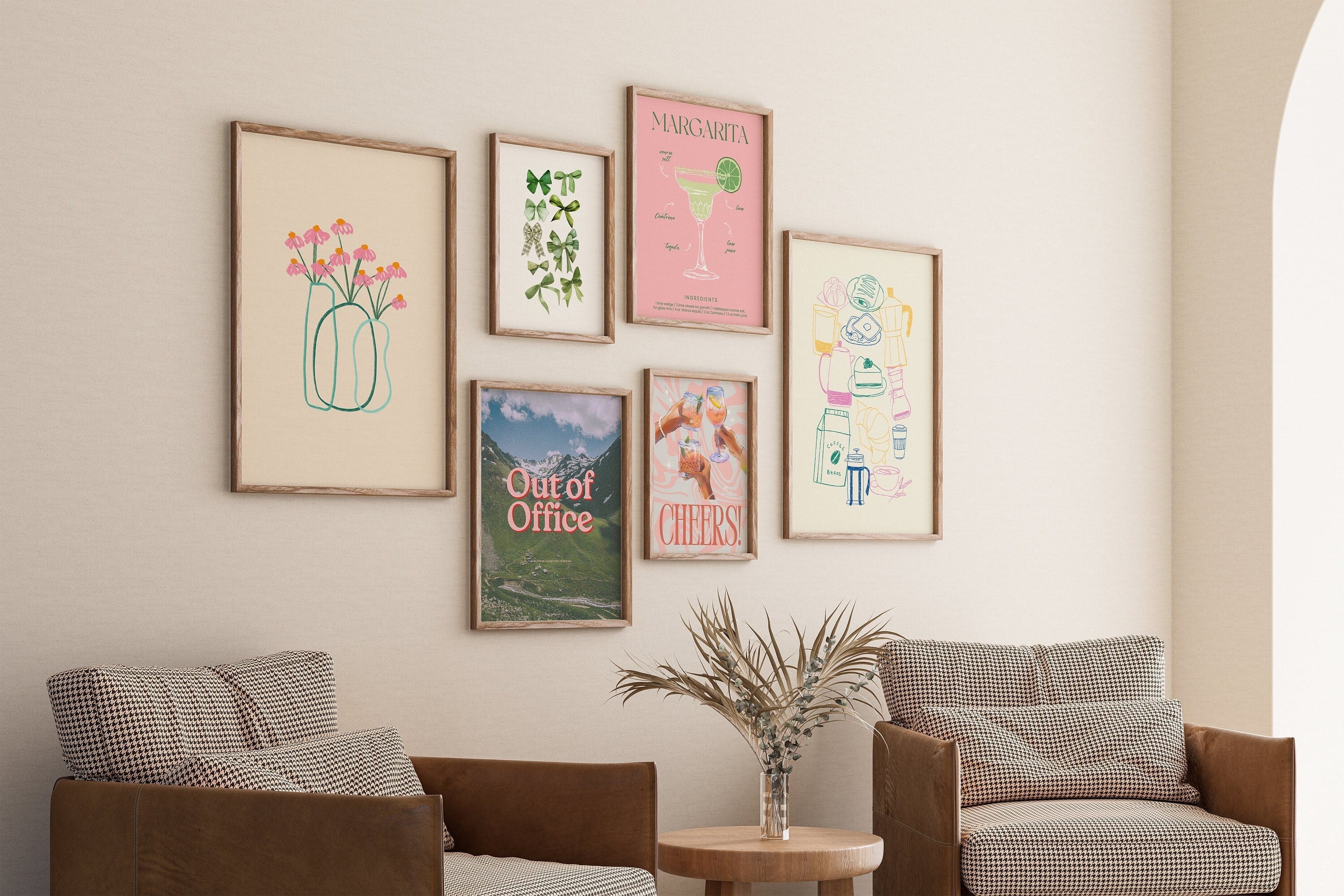 Gallery Wall Set of 8 Digital Art Prints