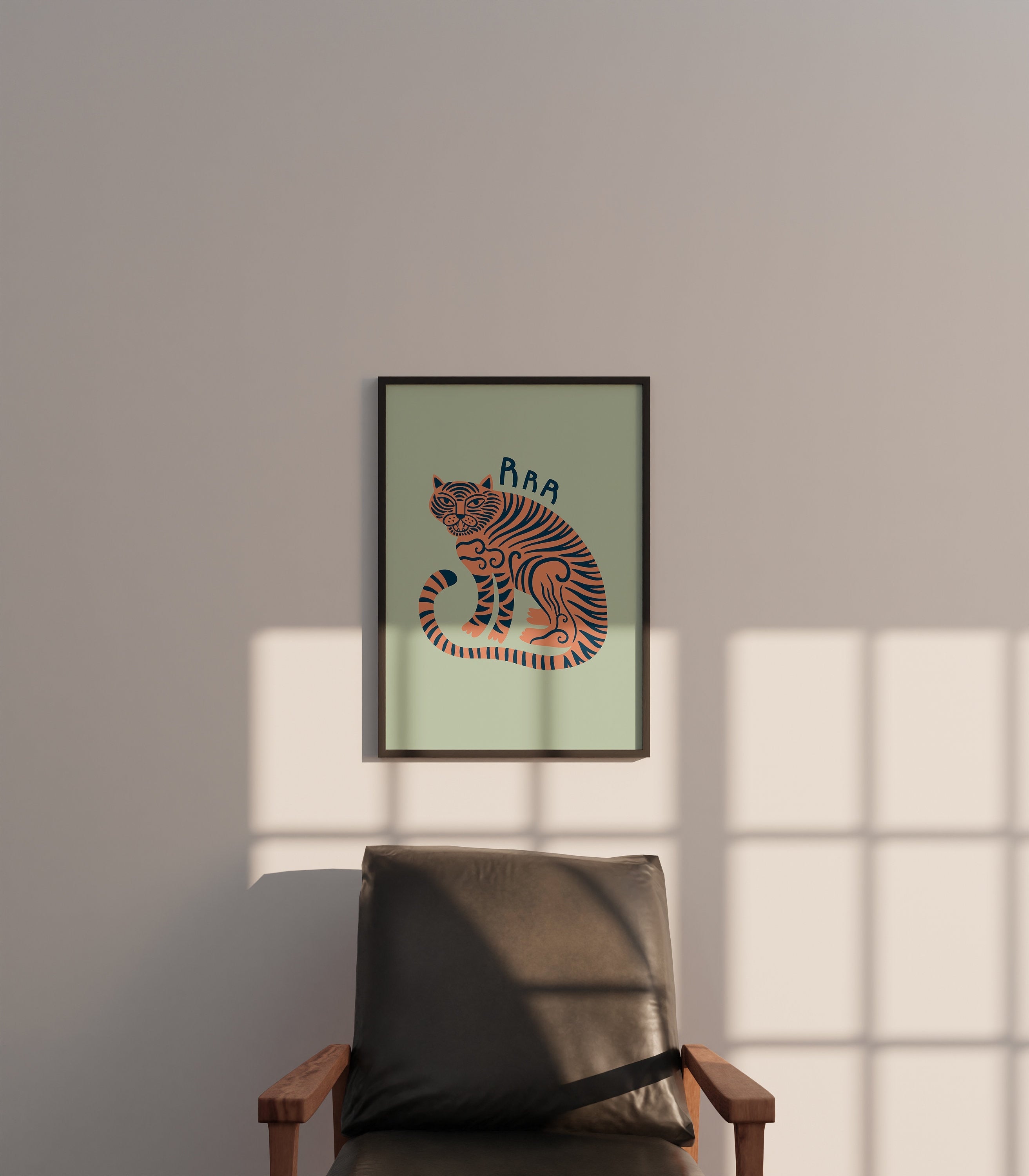 Tiger Mint Green Digital Art Print