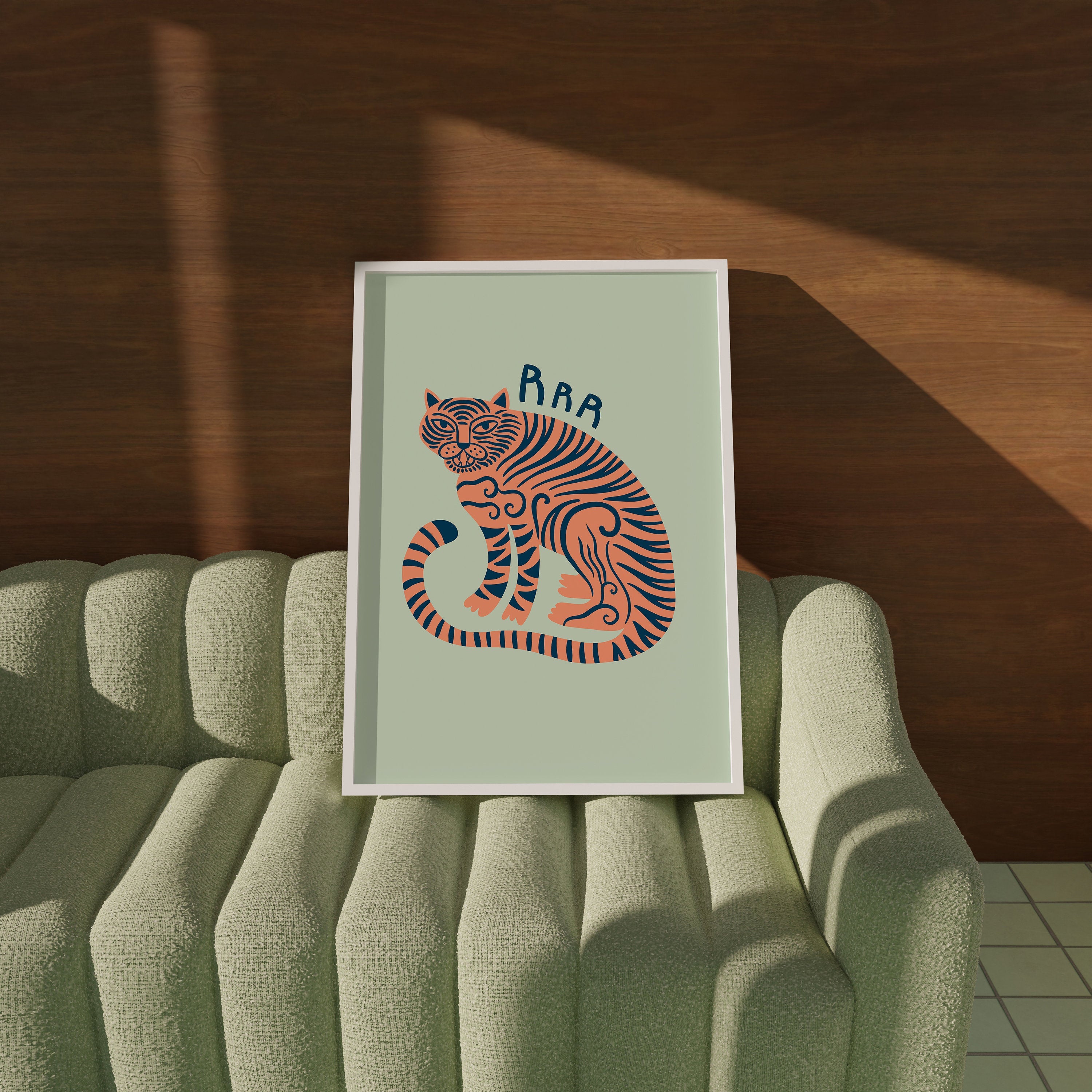 Tiger Mint Green Digital Art Print