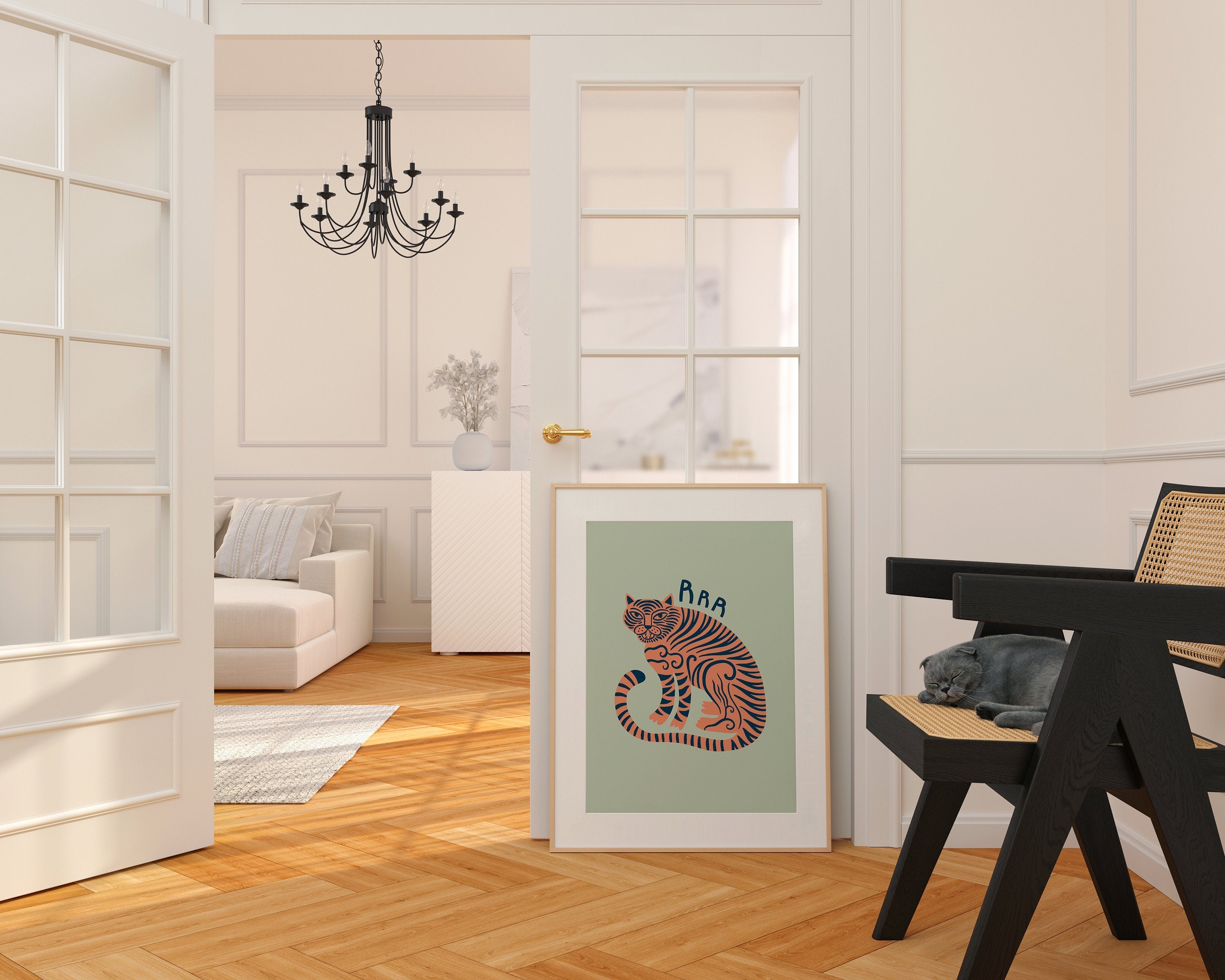 Tiger Mint Green Digital Art Print