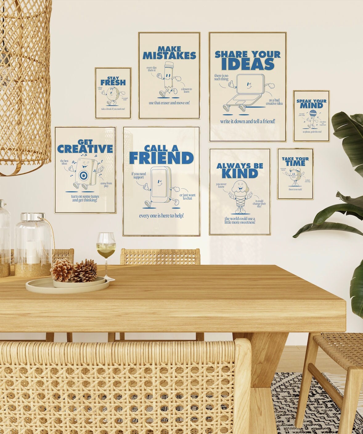 Classroom and Kids Gallery Wall Set of 8 Digital Art Prints
