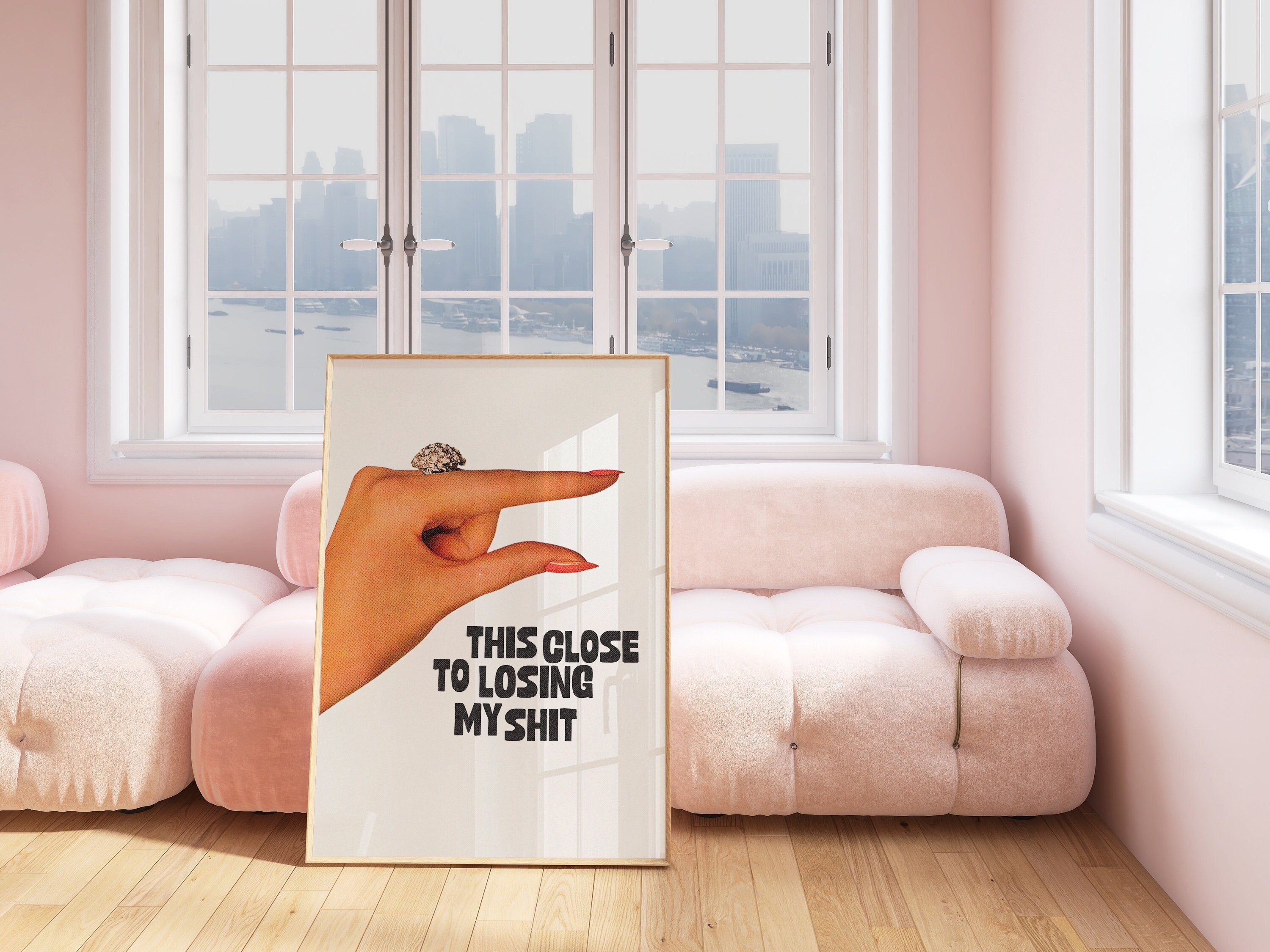 Losing My Shit Art-Digital Download-Vintage Art-Retro Print-Funny Girly Print-Trendy Art-Retro Trendy Art Print-Girly Art-Bar Cart Art