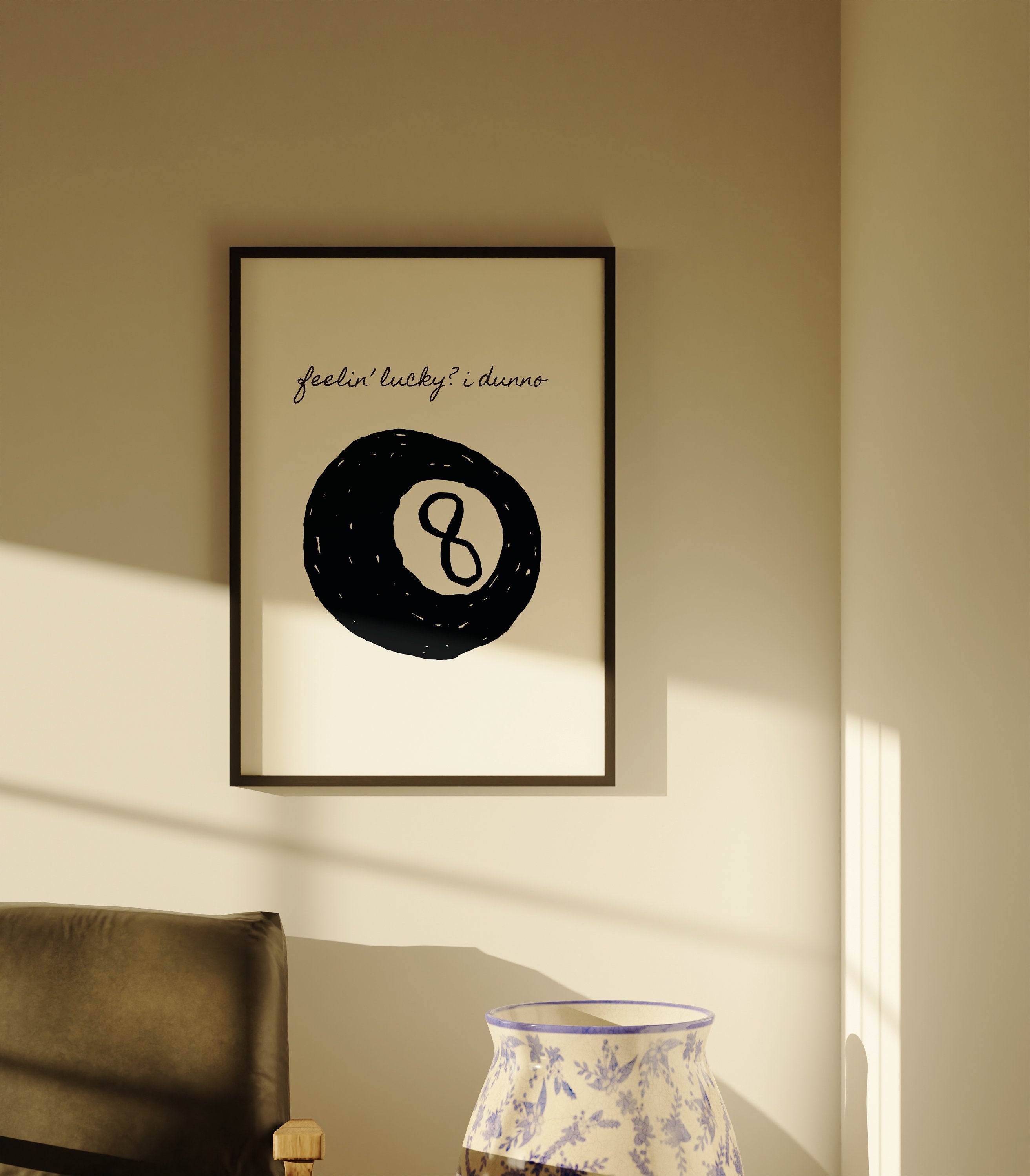 Feelin' Lucky 8 Ball Digital Art Print