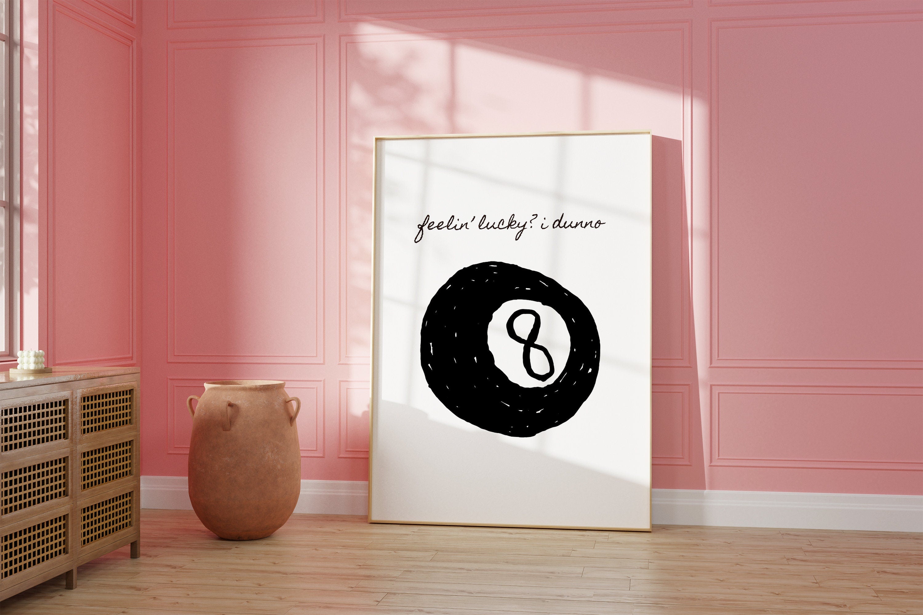 Feelin' Lucky 8 Ball Digital Art Print