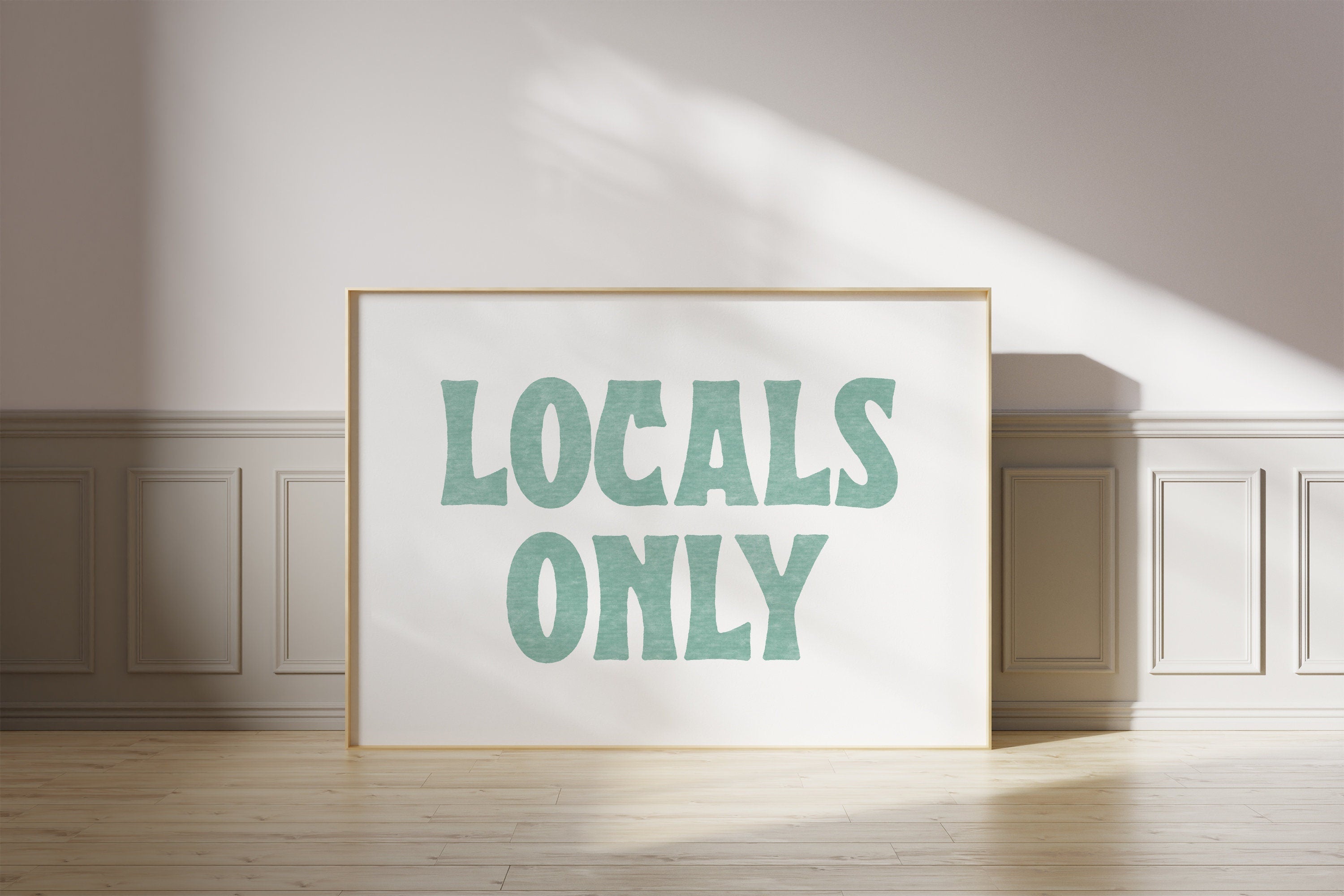 Locals Only Print, Coastal Cowgirl Decor, West Coast Wall Art, Digital Print, Coastal Cowgirl Aesthetic, Trendy Printable Wall Art