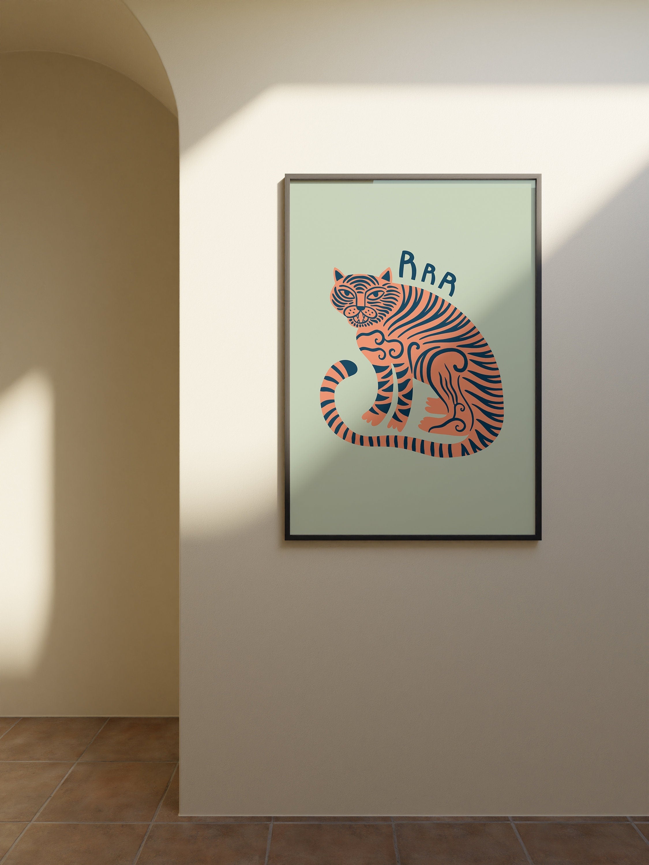 Tiger Mint Green Digital Art Print