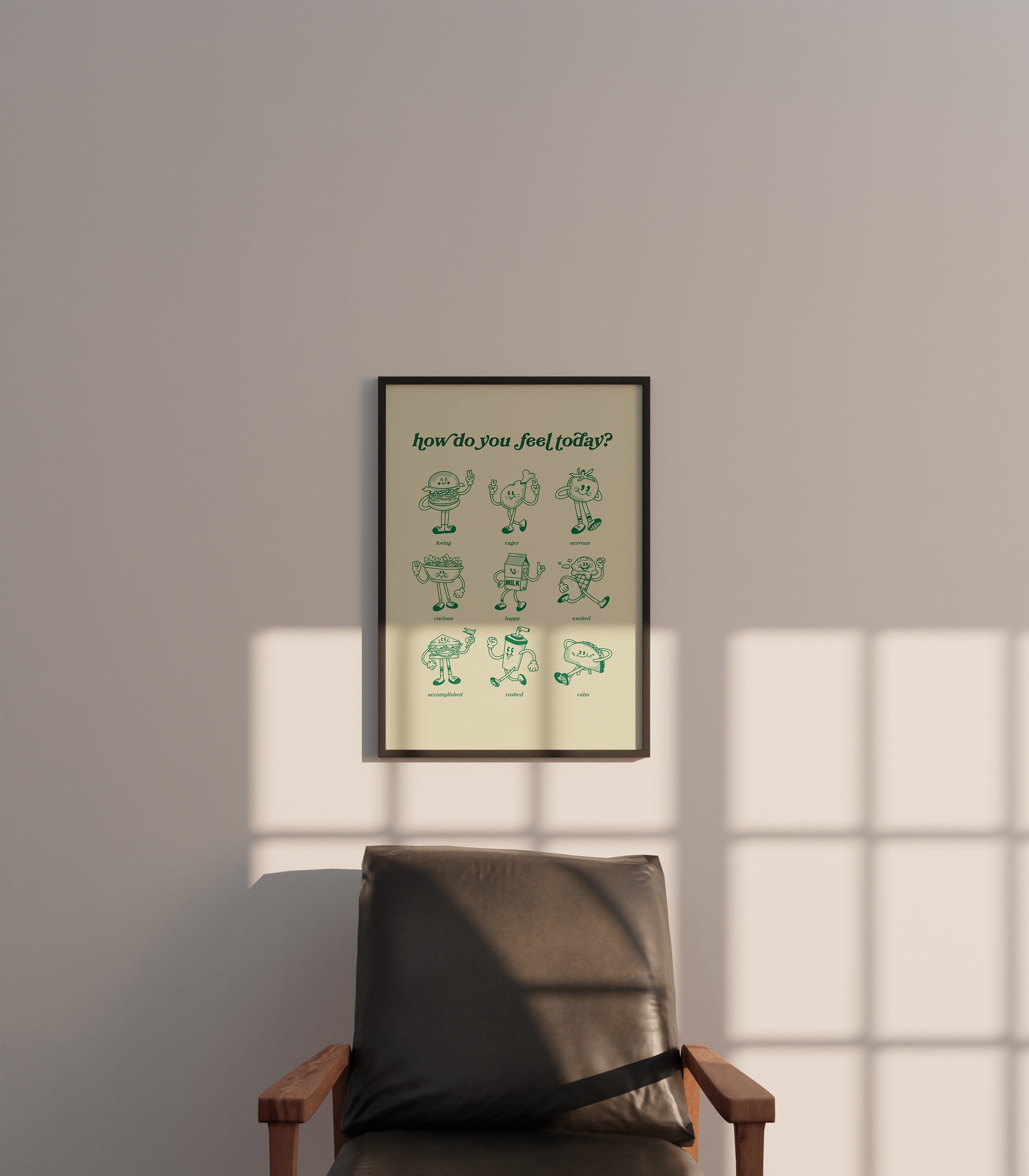 How Do You Feel Today Food Cartoon Digital Art Print