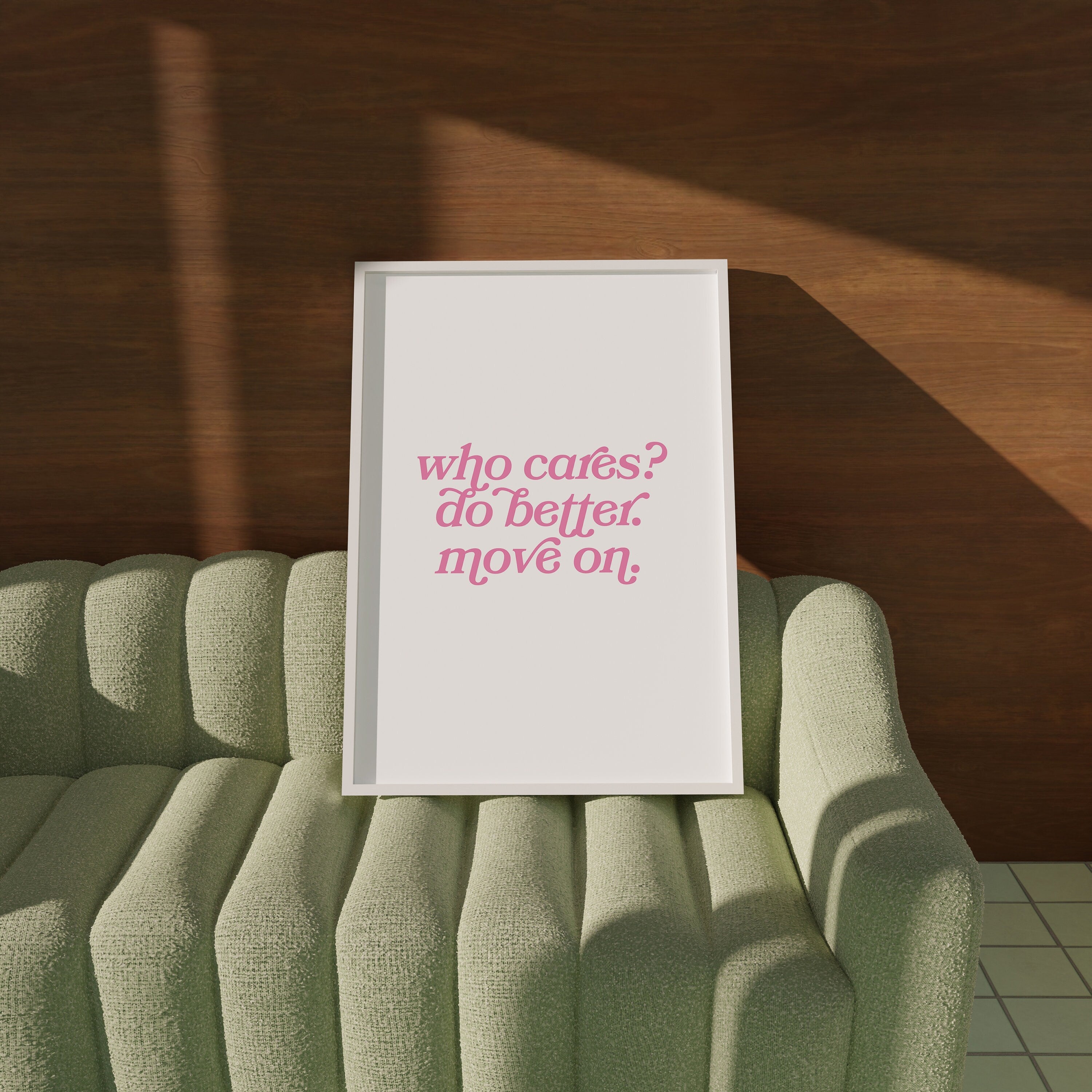Who Cares Pink Digital Art Print