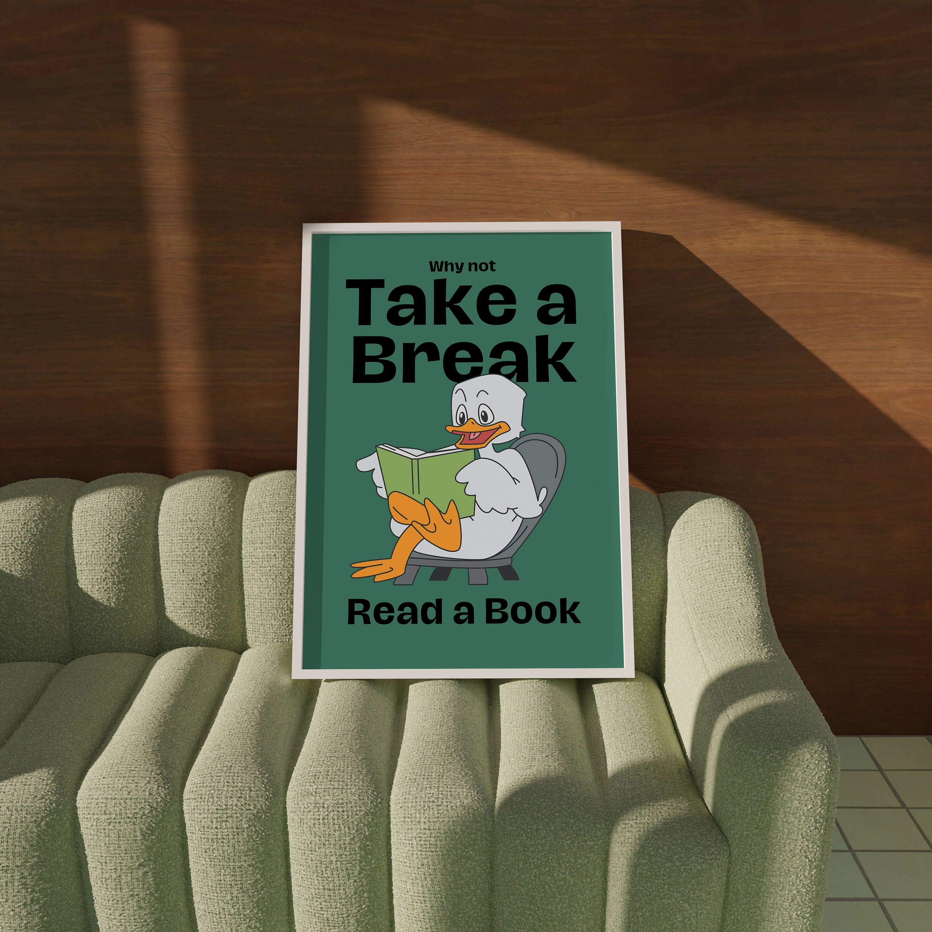 Take a Break Poster, Duck Wall Print, Fun Animal Decor, Downloadable Art, Cute Duck Art, Pop Art, Digital Print, Animal Wall Art, School Art