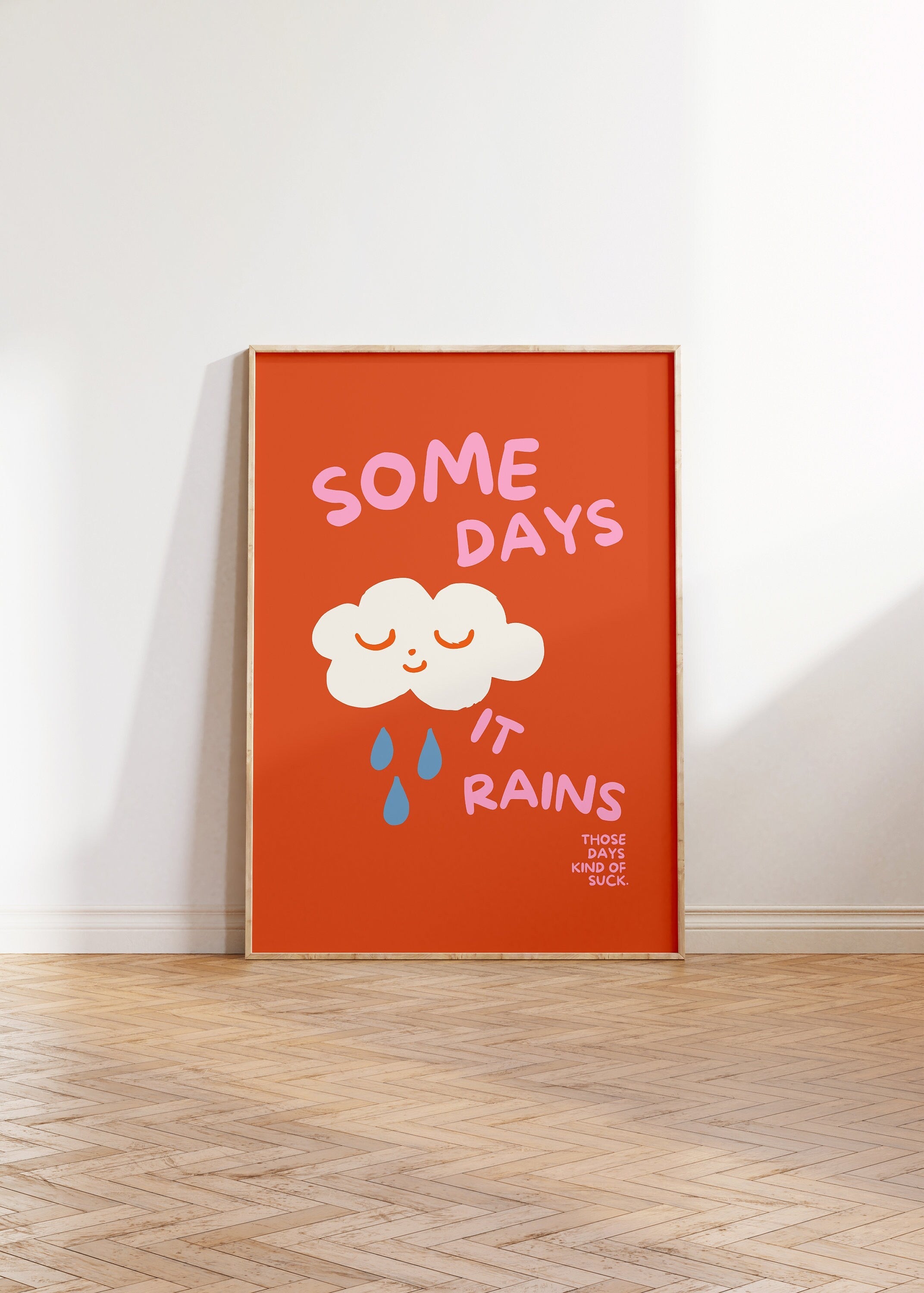Positivity Art Print, Digital Art Print, Cute Wall Art, Retro Prints, Cartoon Art Print, Trendy Art, Large Red Art, Sassy Wall Art, It Girl