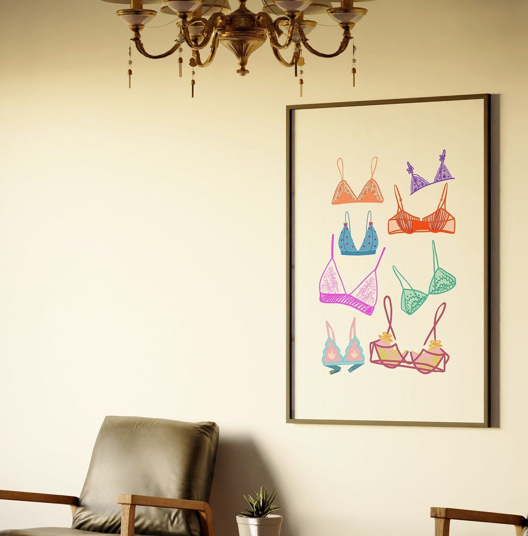 Bra Sketch Art, Digital Prints, Retro Art, Bedroom Art, Doodle Sketch Art, Art Print, Girly Art Print, Girly Poster, Cute Bra Art, Bra Print