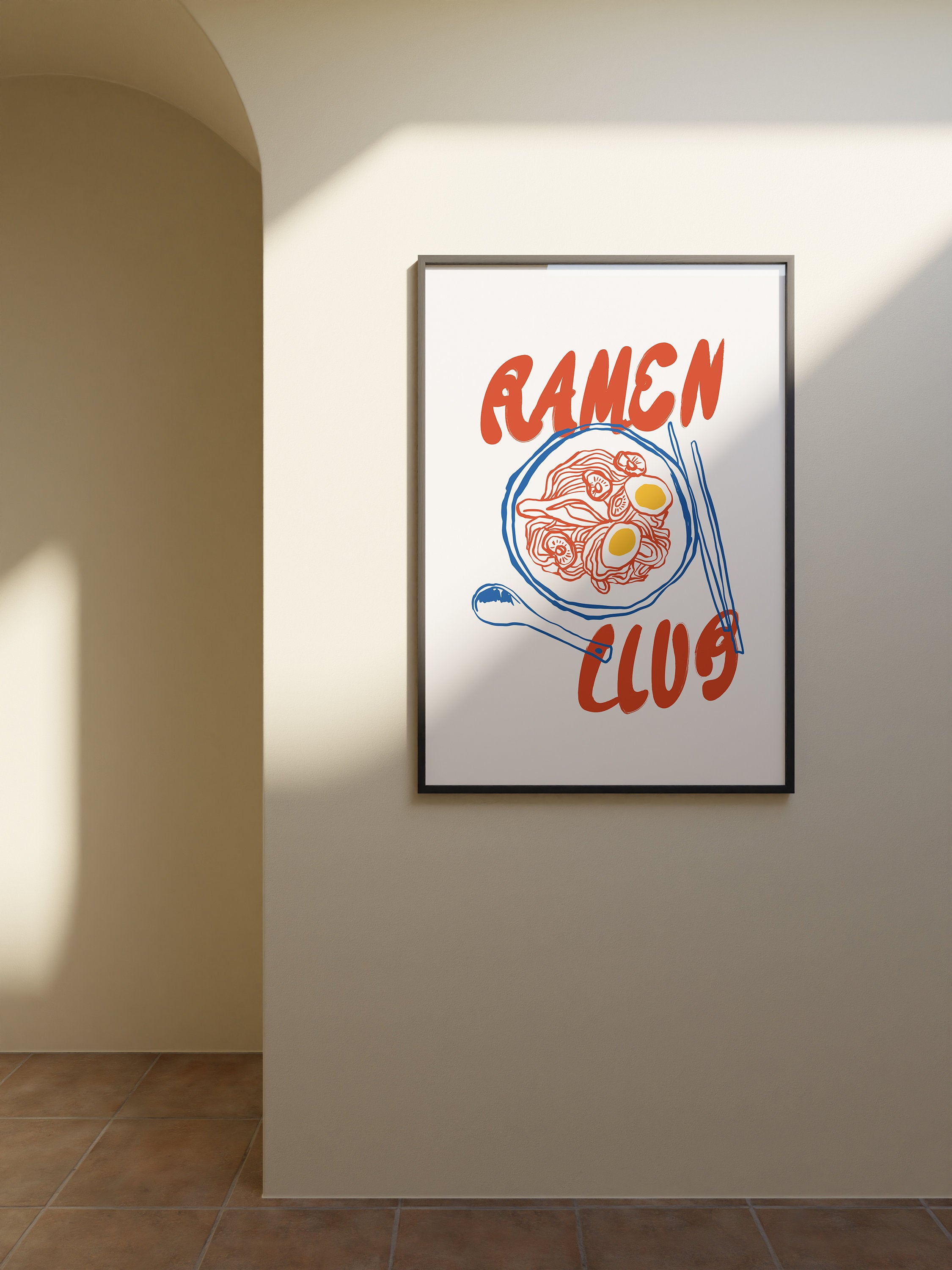 Noodles Wall Print, GS Print Shoppe, Fun Ramen Decor, Ramen Club Art, Noods Art, Food Art Print, Digital Food Poster, Digital Download