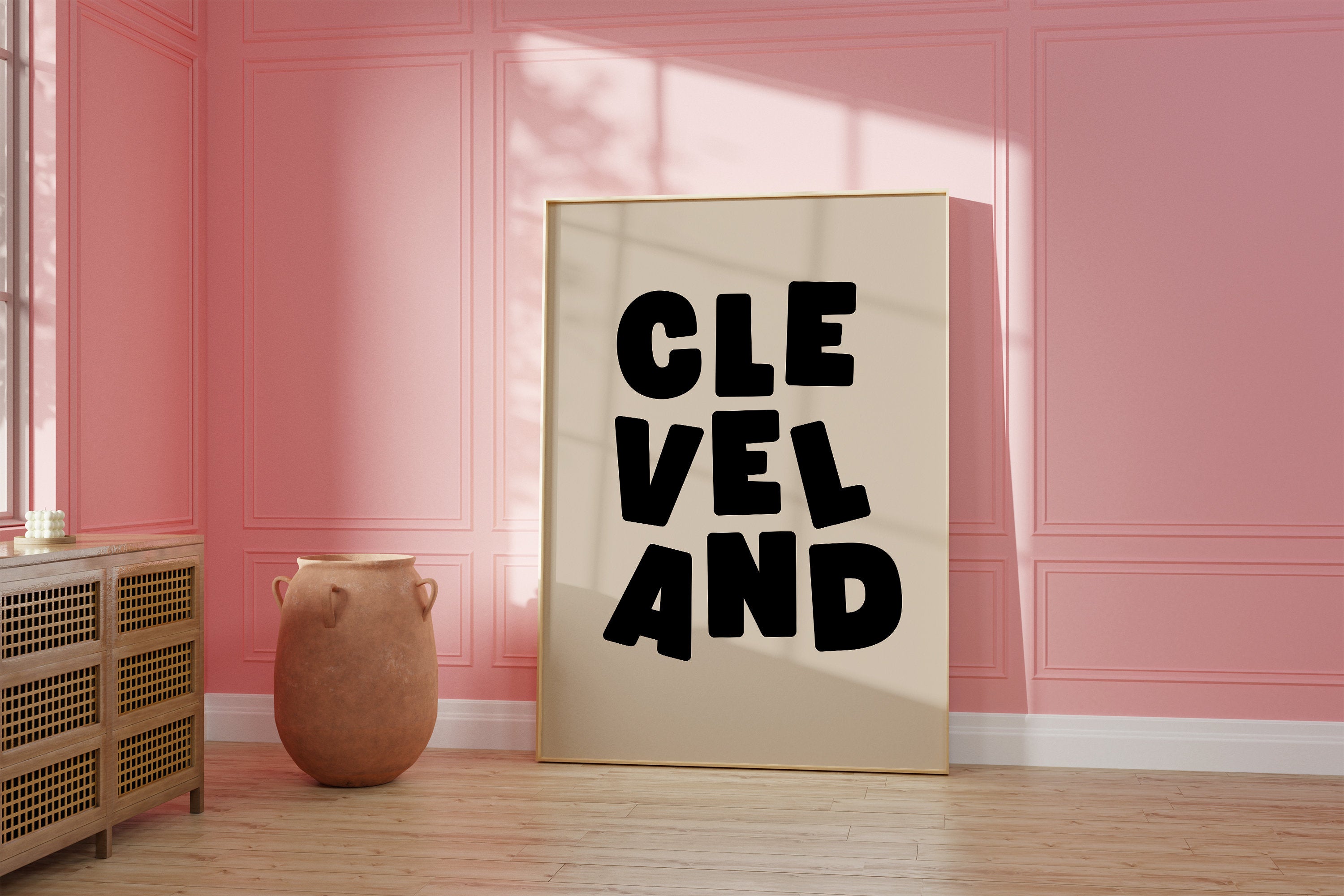 City Digital Prints, See you in Cleveland, Cleveland Prints, Preppy Art, Trendy Location Art, Cleveland Poster, Cleveland Art, Ohio Art