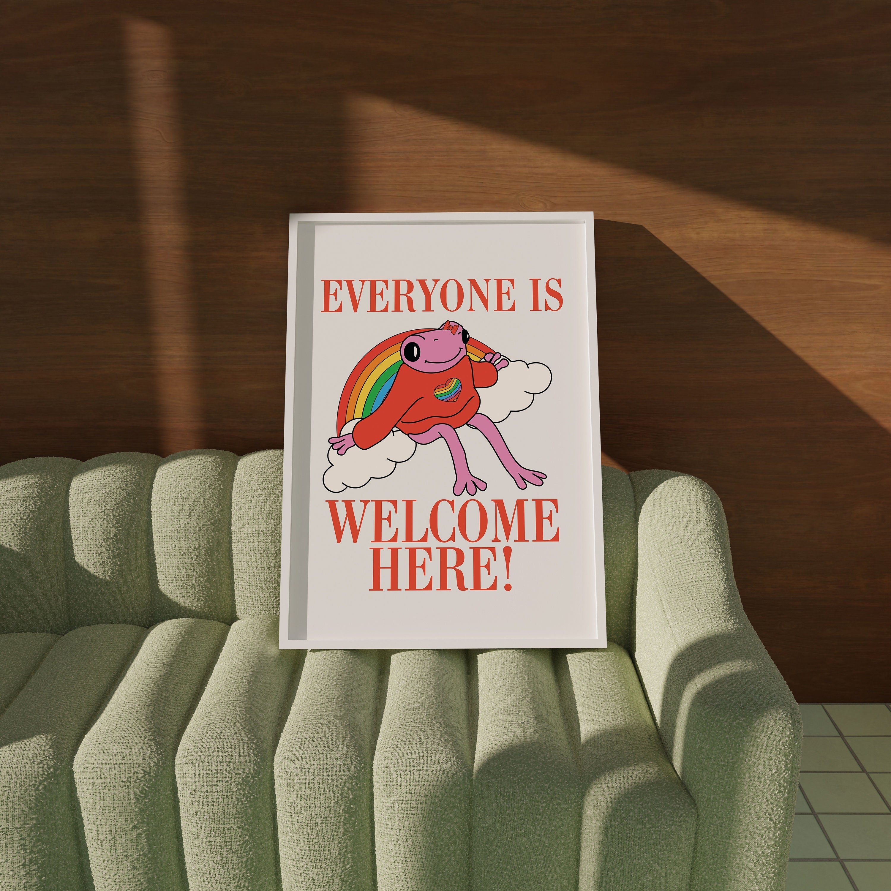 Everyone Is Welcome Here Frog Digital Art Print