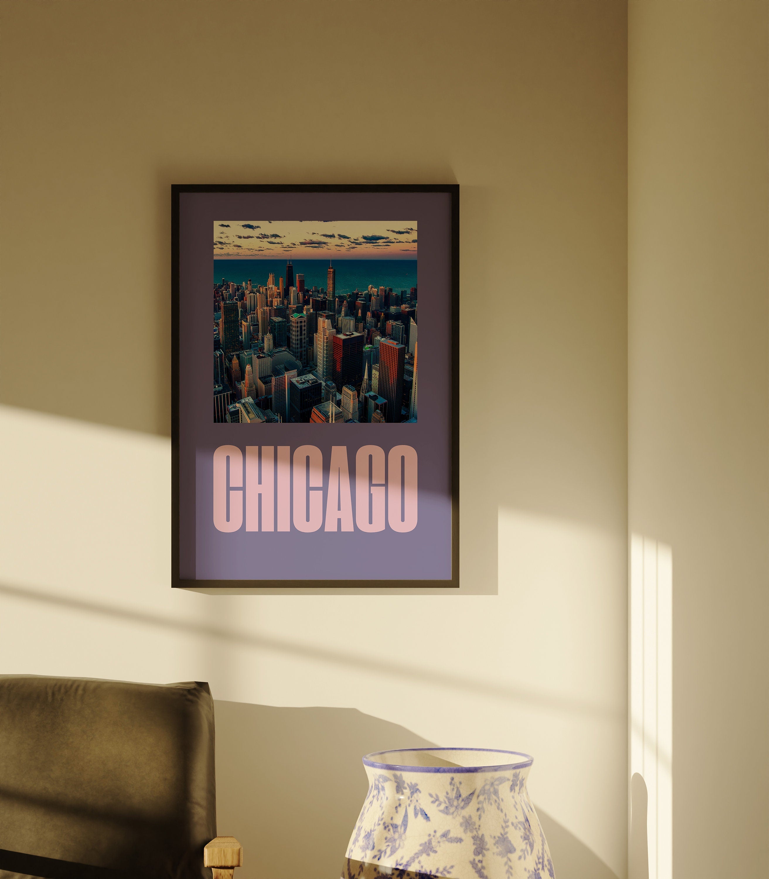 Digital Art Prints, See you in Chicago, Retro Prints, Chicago Art Print, Chicago Preppy Art, Trendy Art Print, Chicago Poster, Chicago Print