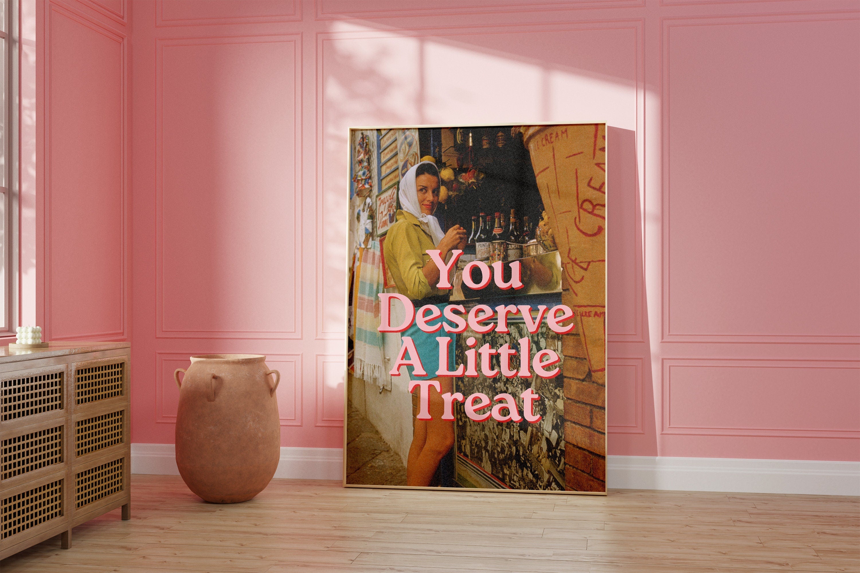 Little Treat Poster, Retro Photo Art Print, Preppy Art, Apartment Art, Trendy Decor, Vintage Poster, Bar Cart, Kitchen Art, Ice Cream Print