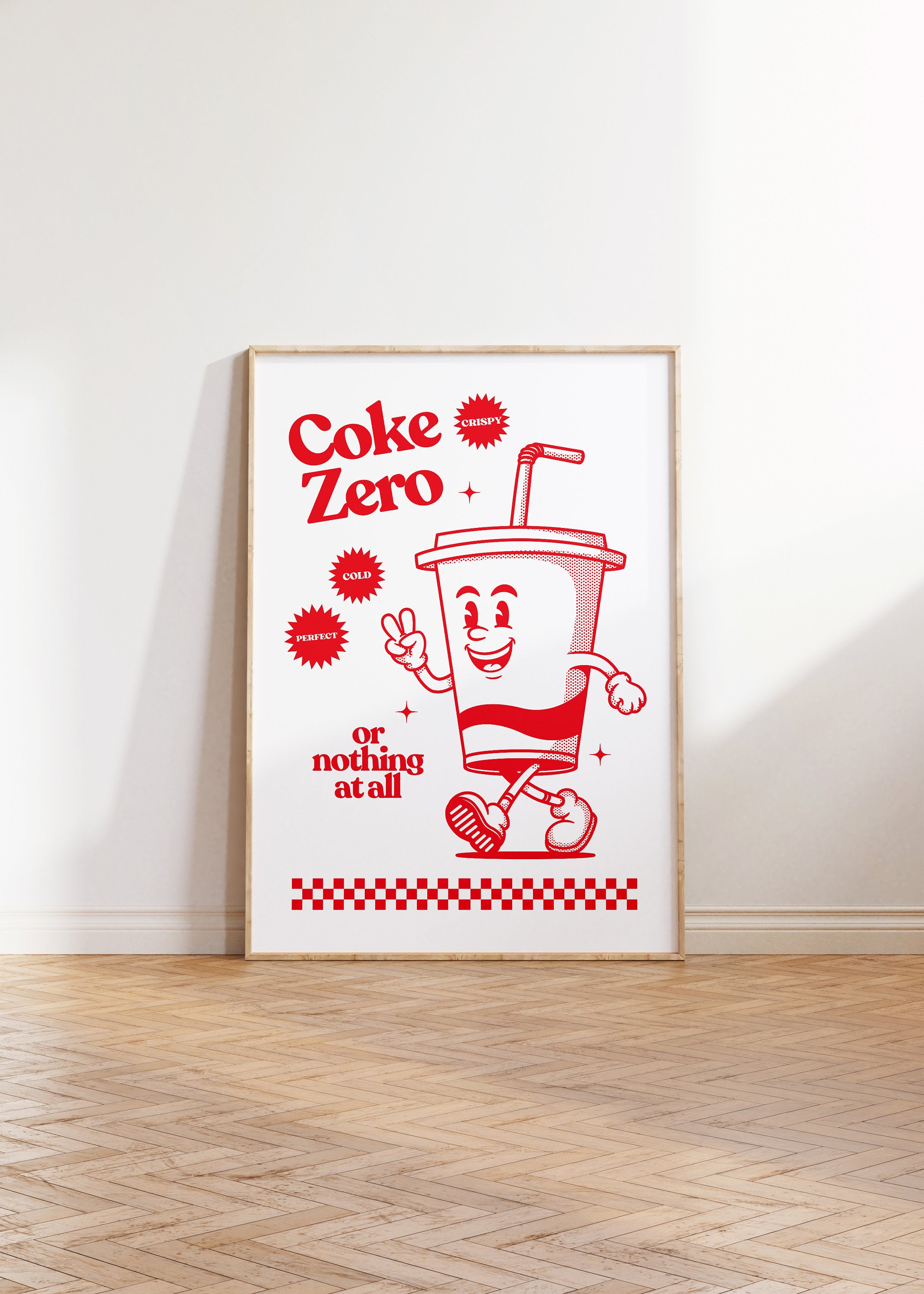 Coke Zero- Digital Download-Wall Print-Retro-Best Coke Zero Art-Large Girly Art-Funny Preppy Art-Soda Art Print-Bar Cart Print-Kitchen Art