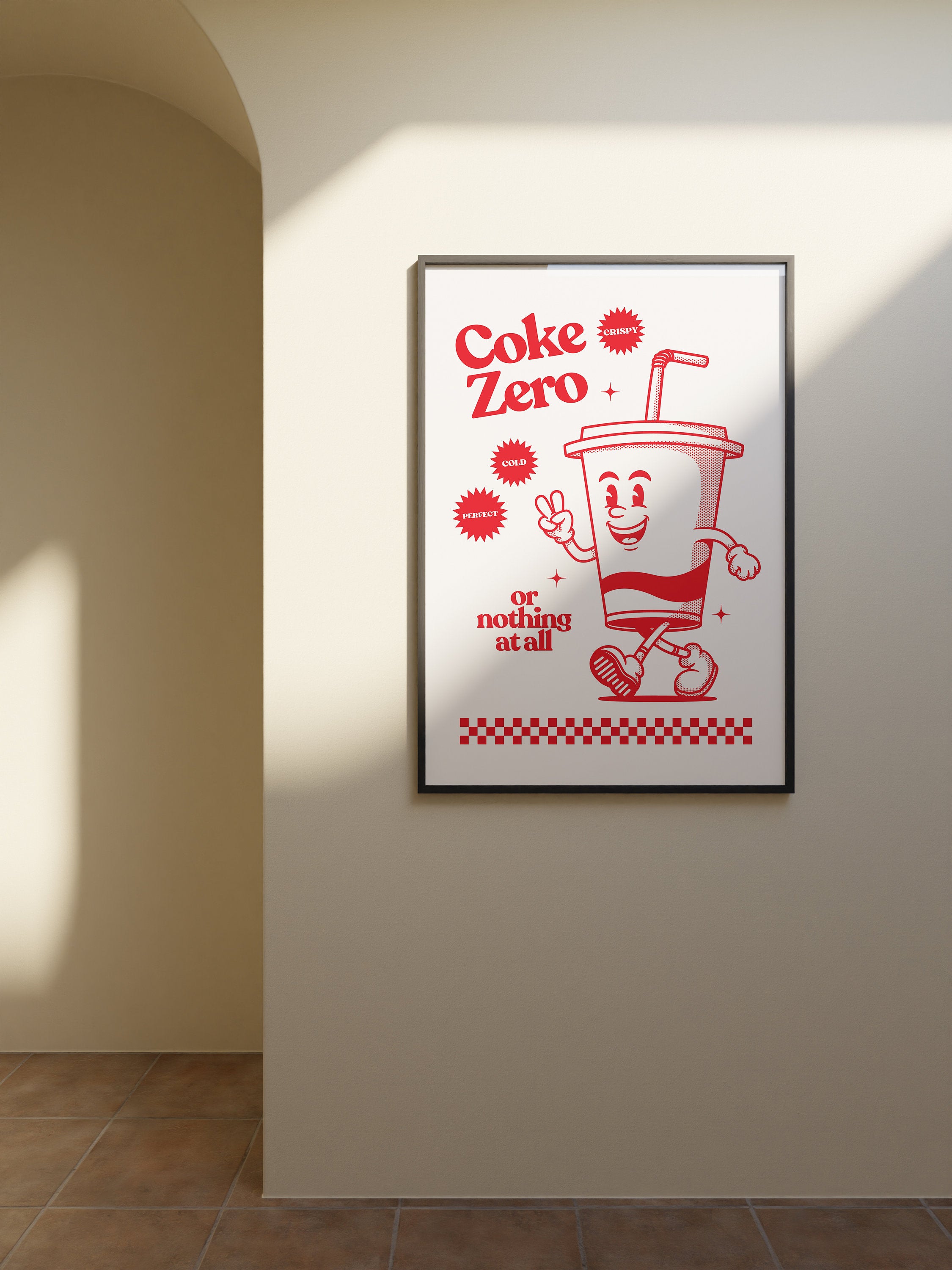 Coke Zero- Digital Download-Wall Print-Retro-Best Coke Zero Art-Large Girly Art-Funny Preppy Art-Soda Art Print-Bar Cart Print-Kitchen Art